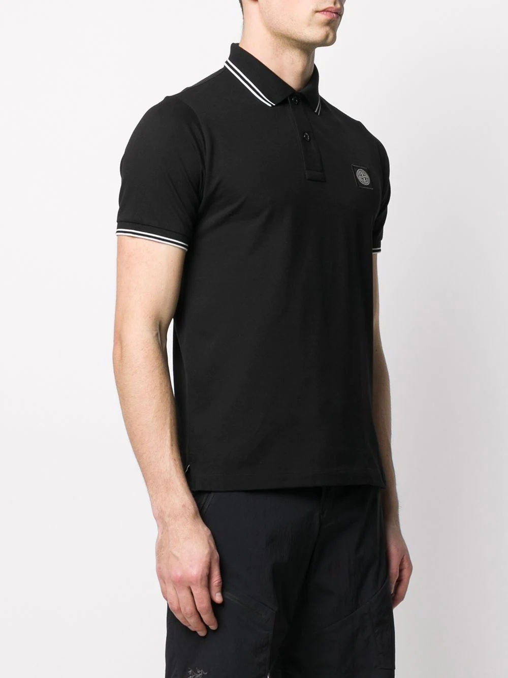 short-sleeved logo patch polo shirt - 3