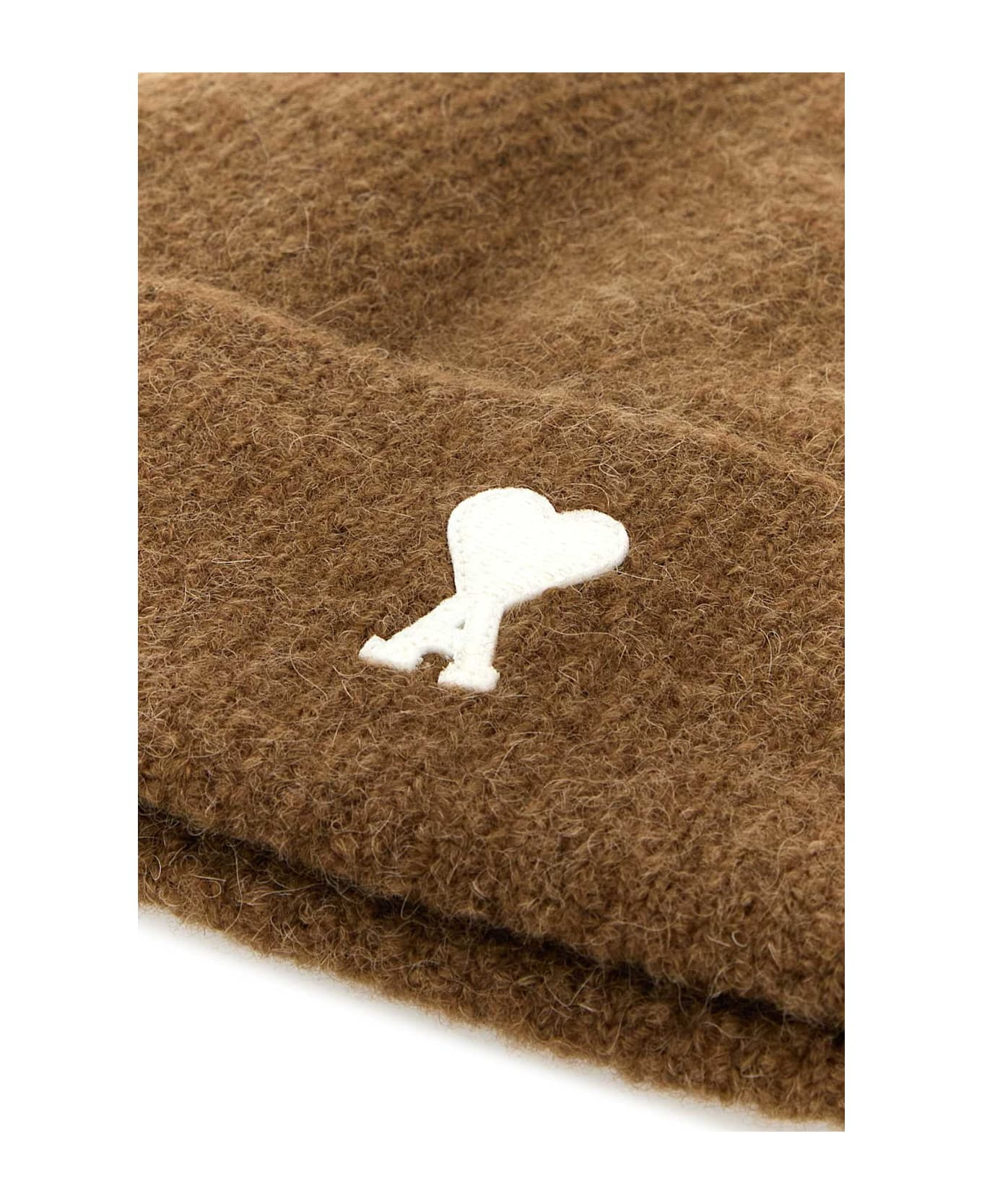 Brown Stretch Alpaca Blend Beanie - 3