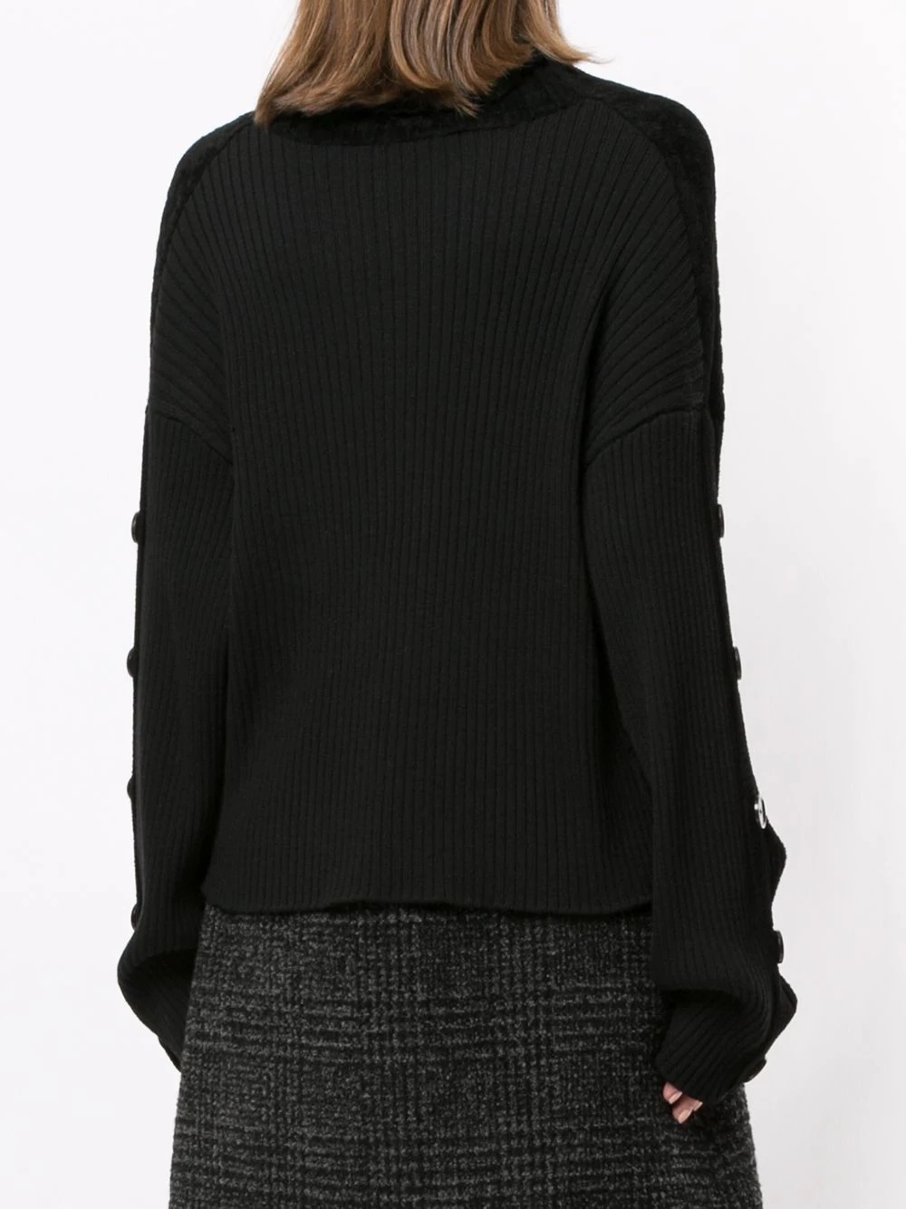 velvet mock-neck jumper - 4