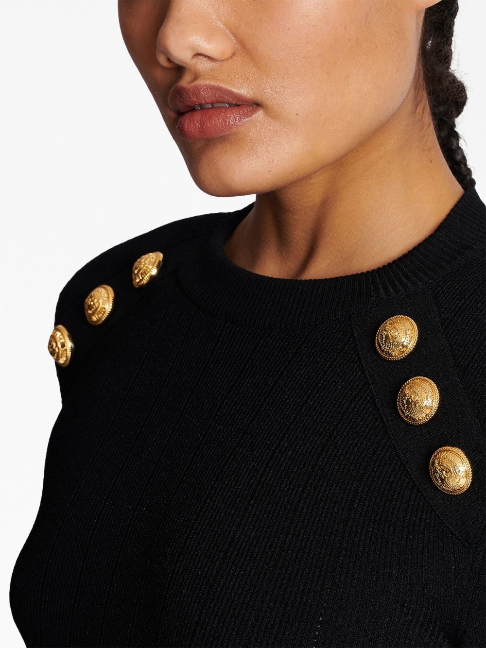 button-embellished round neck jumper - 7