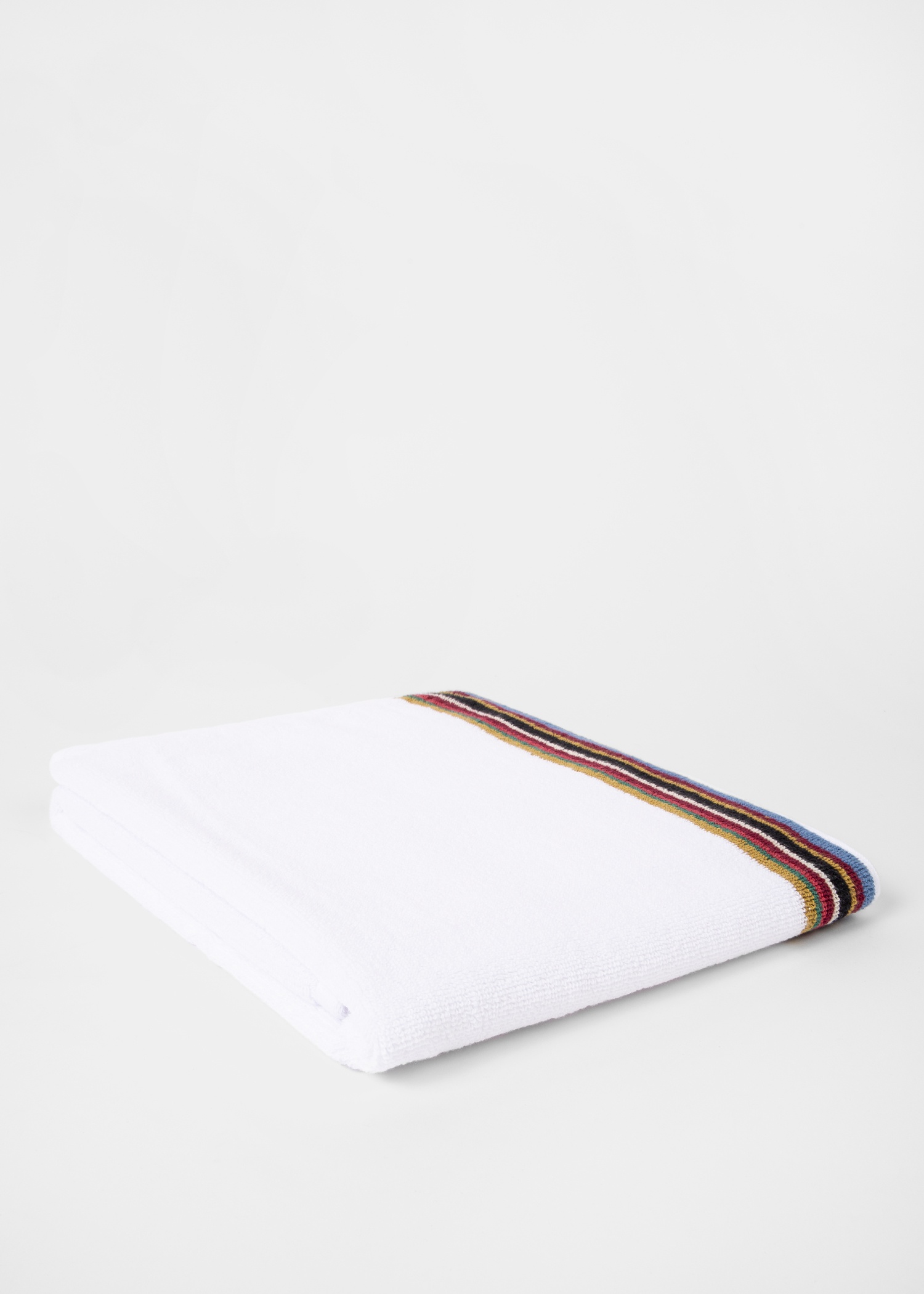 White 'Signature Stripe' Hand Towel - 5
