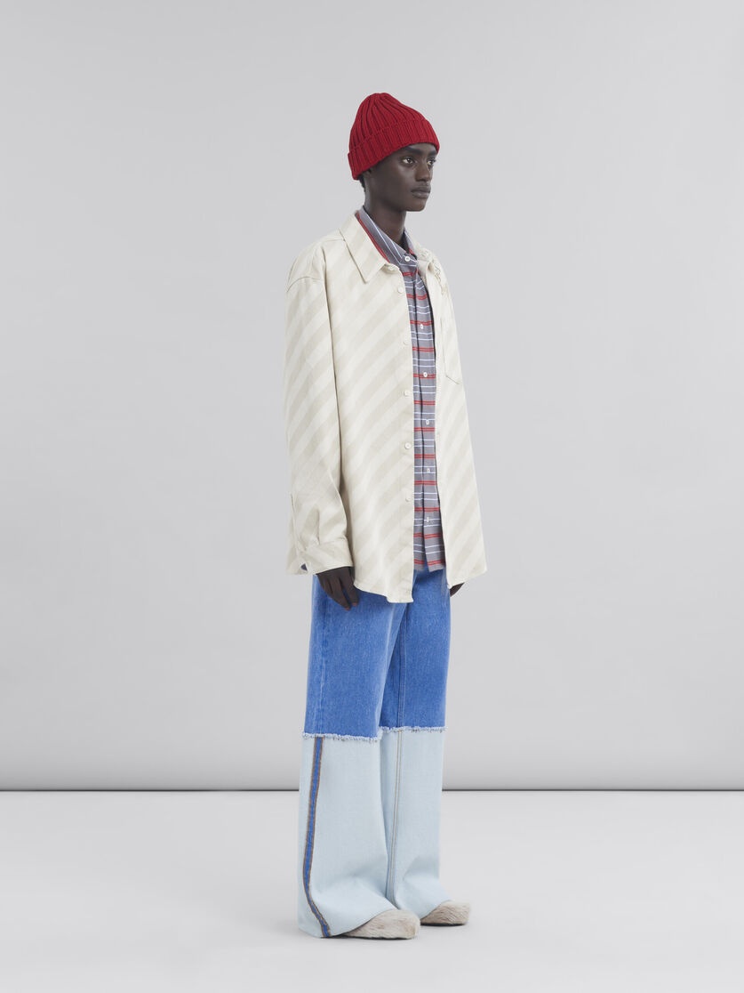 WIDE LEG BLUE JEANS WITH HIGH TURN-UP - 5