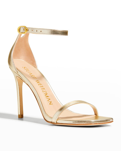 Stuart Weitzman Nudistcurve Metallic Ankle-Strap Sandals outlook