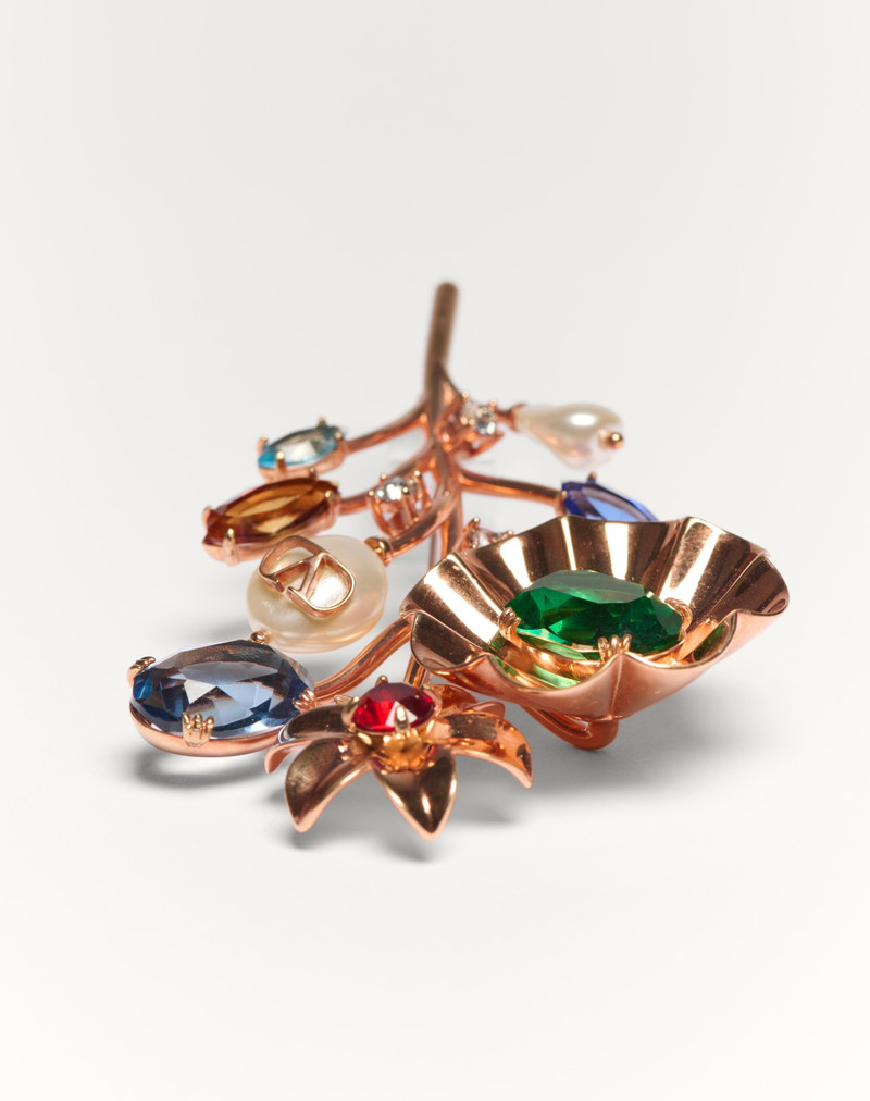 VALENTINO GARAVANI PAPIER FLORAL BROOCH IN METAL, BEADS AND SWAROVSKI® CRYSTALS 4