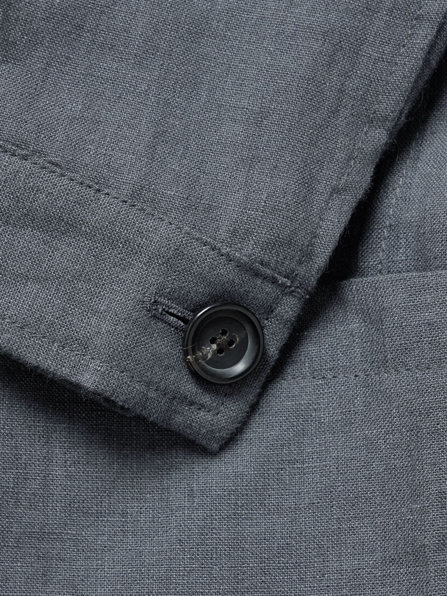Laurel Unstructured Linen Suit Jacket Gray - 4