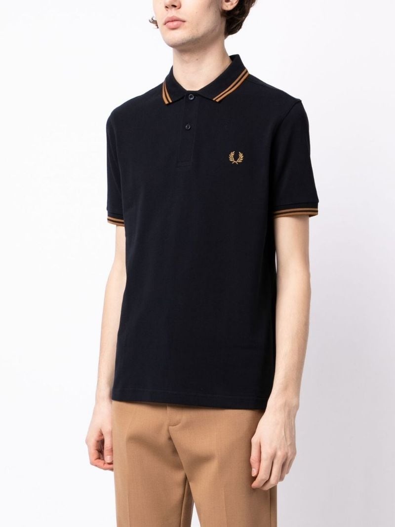 embroidered-logo short-sleeved polo shirt - 5