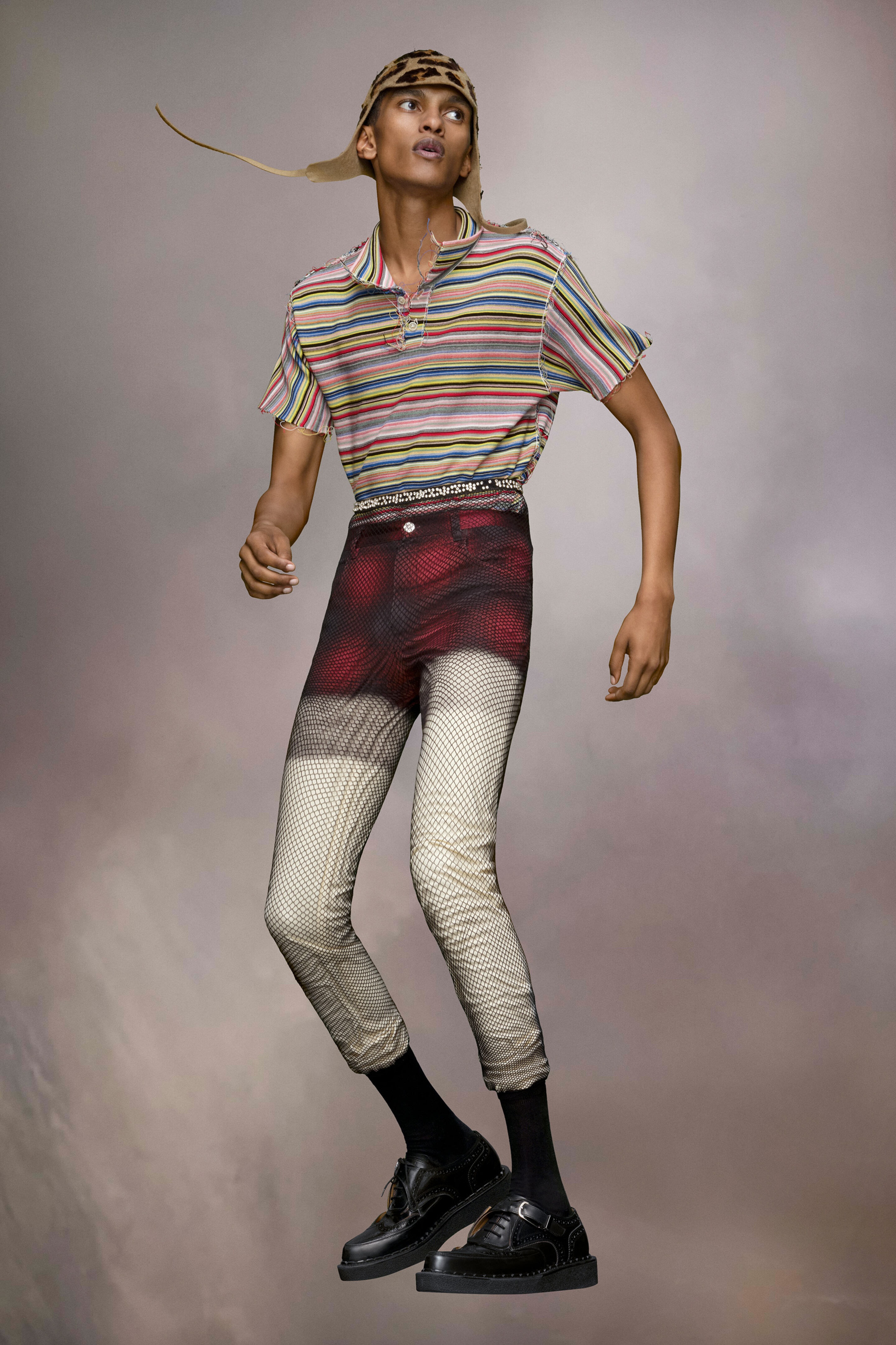 Stripe knit T-shirt - 2