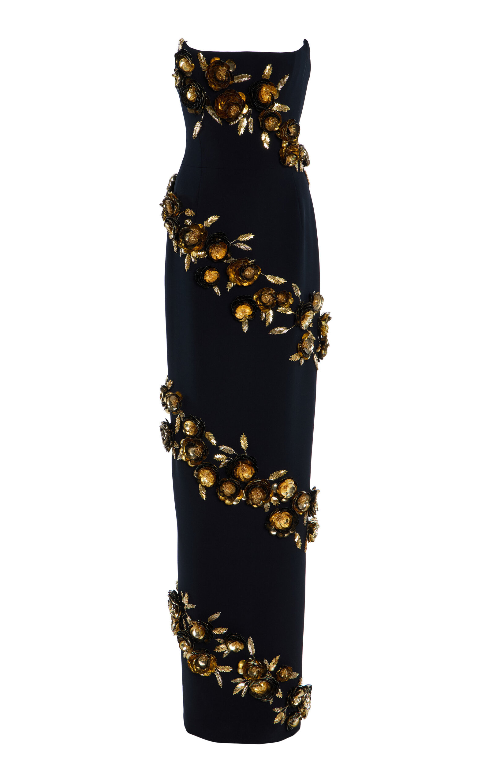 Embellished Strapless Gown black - 1