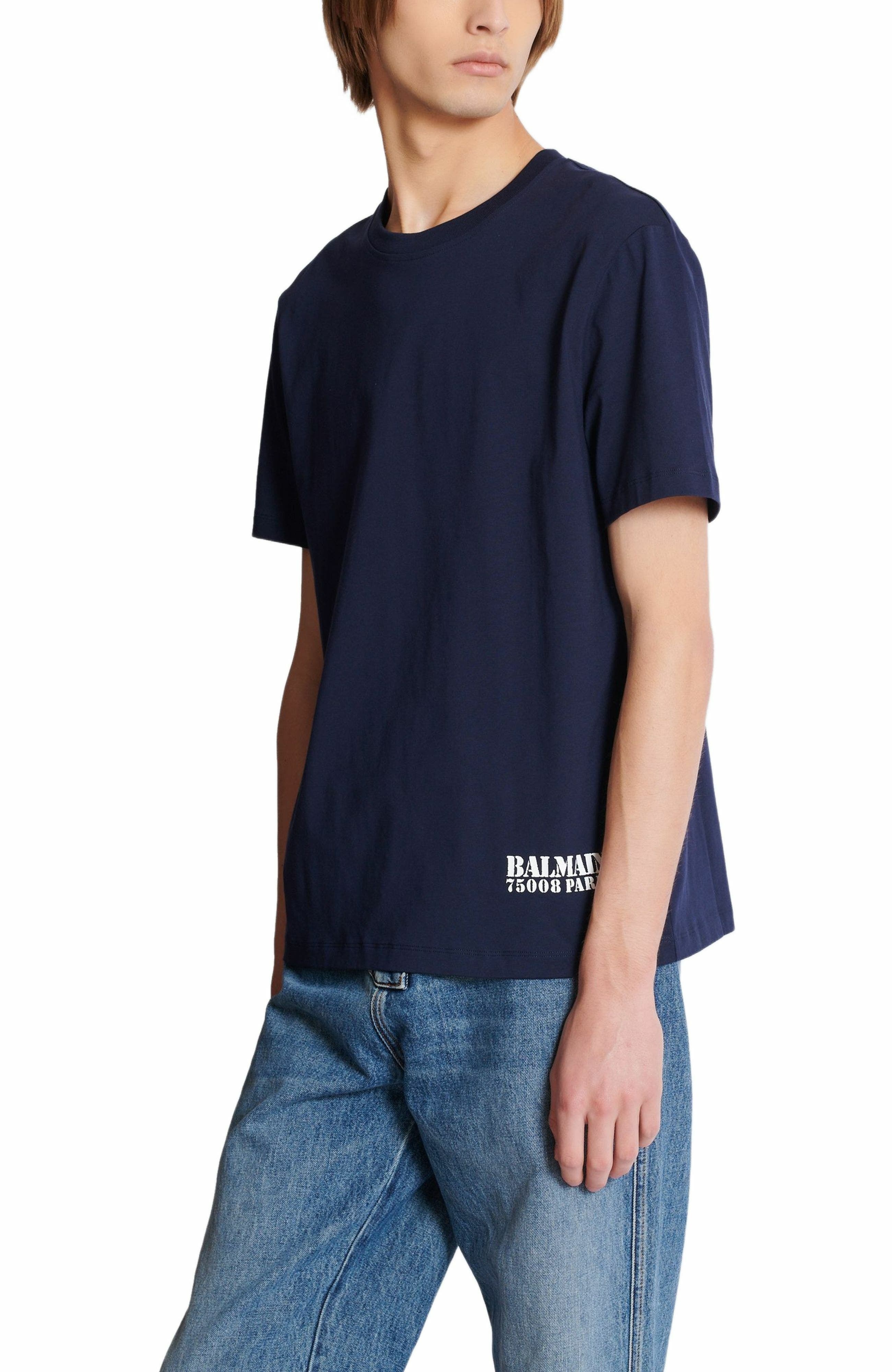 Small Balmain Stamp printed T-shirt in Navy at Nordstrom - 4