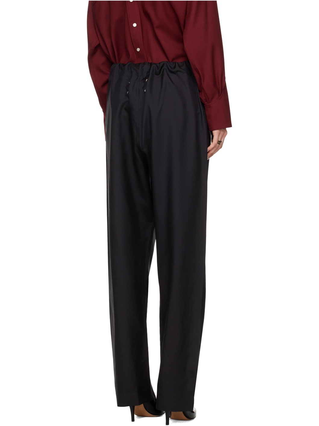 Black Drawstring Trousers - 3