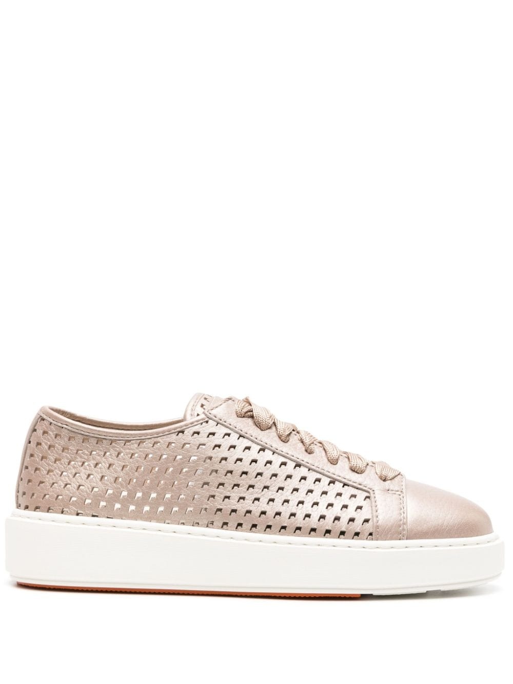 perforated leather sneakers - 1