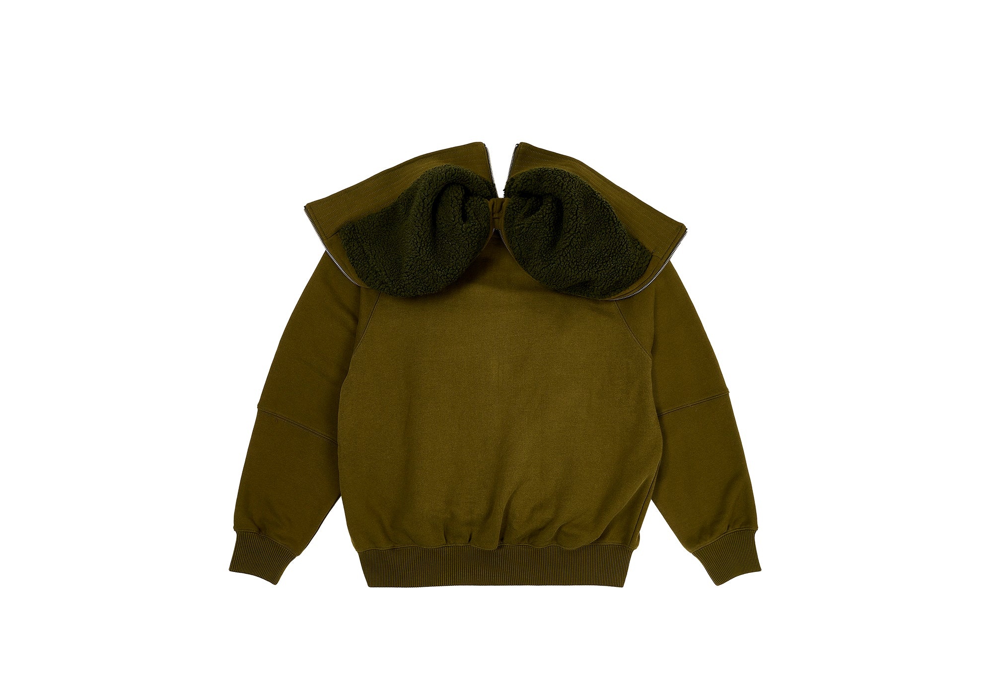 PALACE SPLIT HOOD BOMBER SWEAT OLIVE - wapaumwaym3g | REVERSIBLE