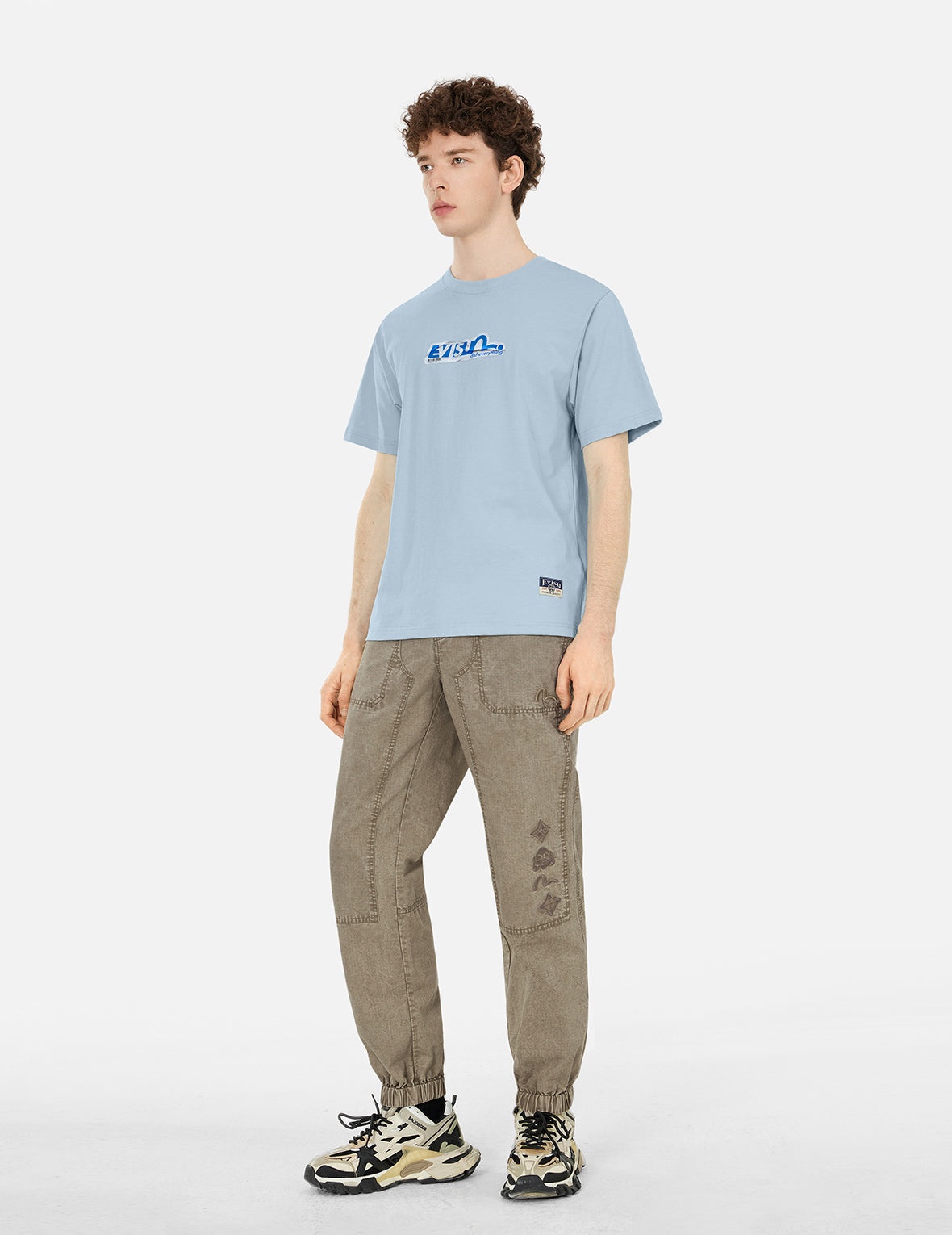 Seagull and Kamon Embroidery Straight Fit Woven Joggers - 3