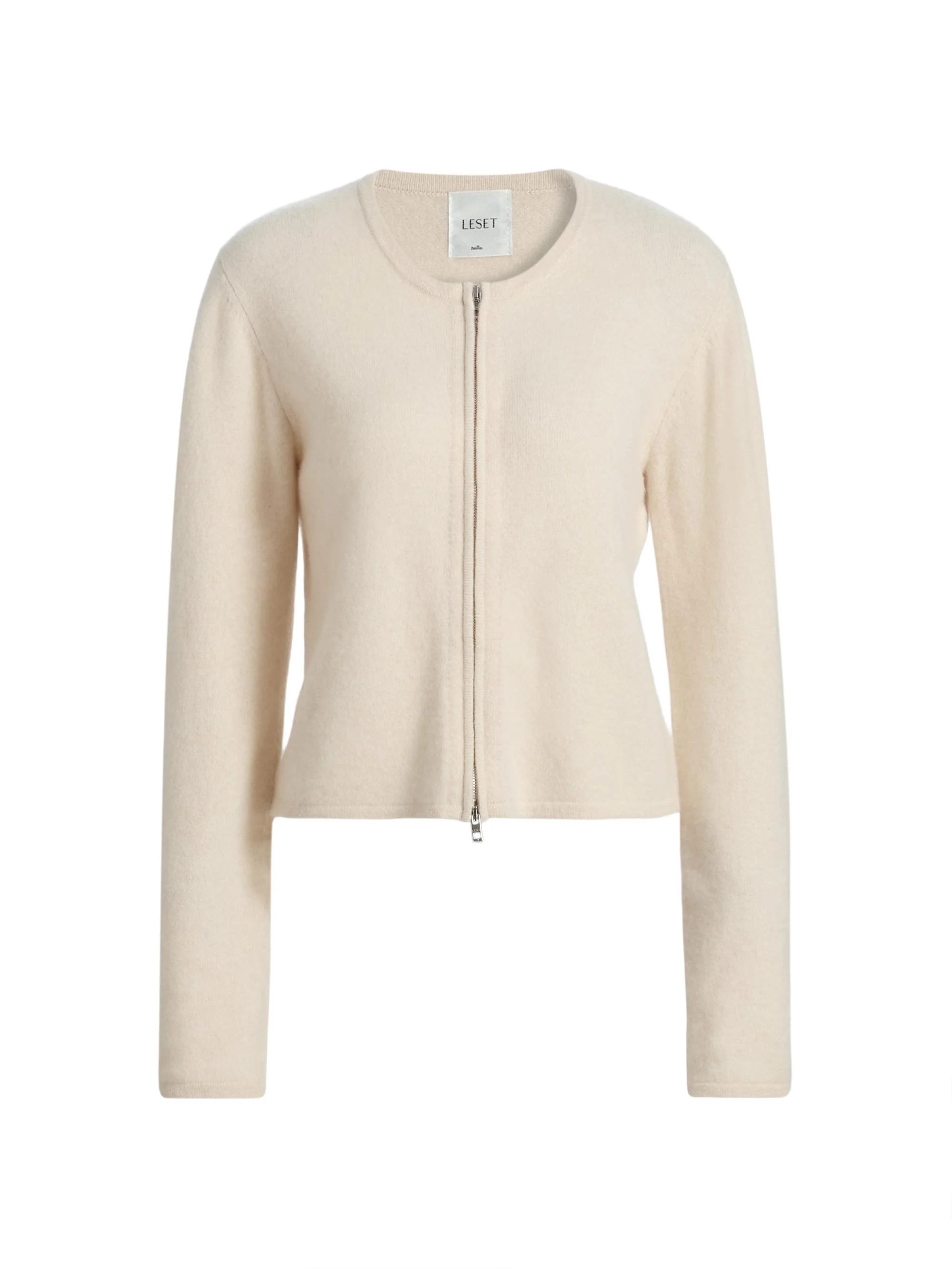 Women's Jesse Wool Two-Way Zip Cardigan - Alabaster - 1
