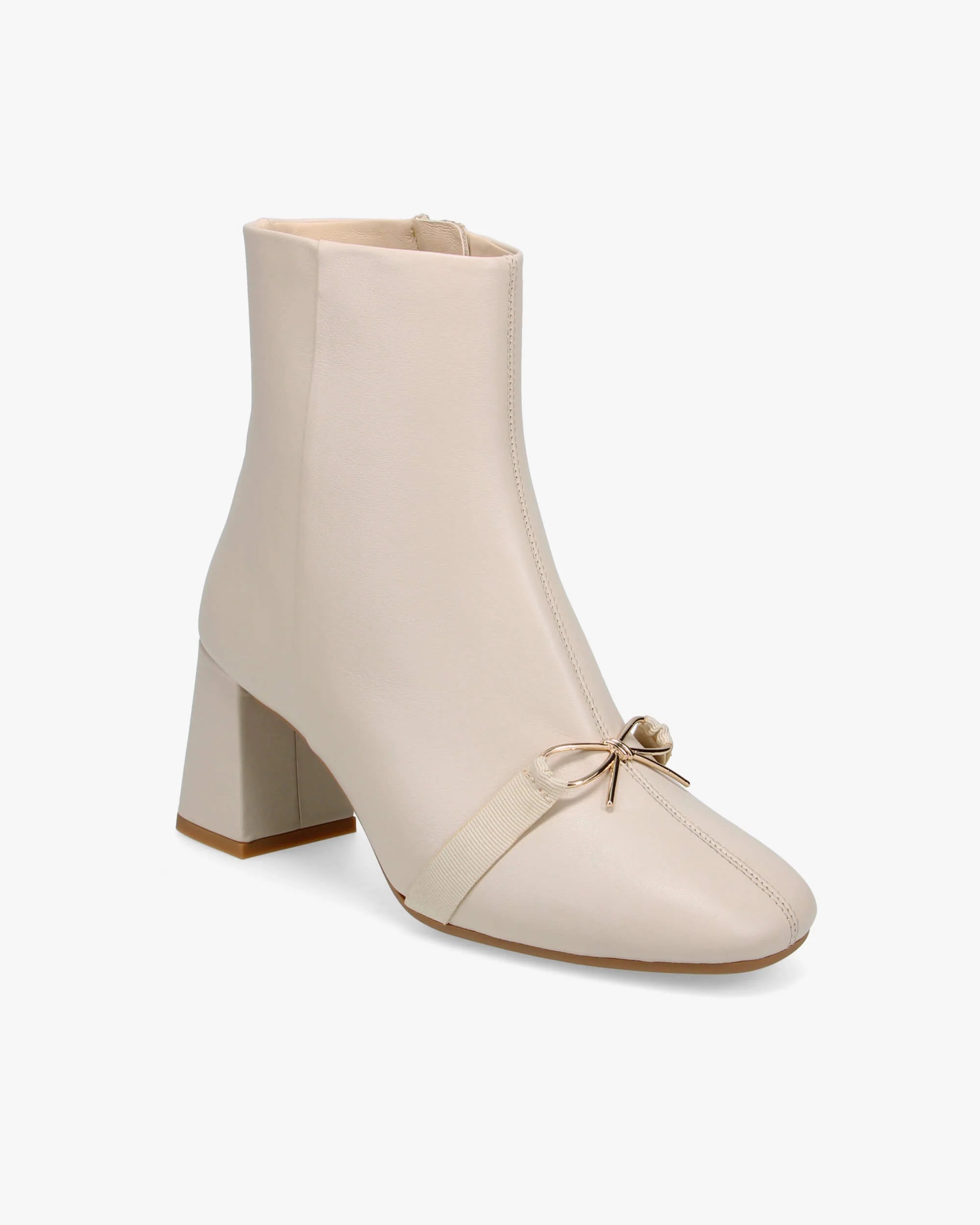 PHOEBE METALLIC BOW ANKLE BOOTS - 1