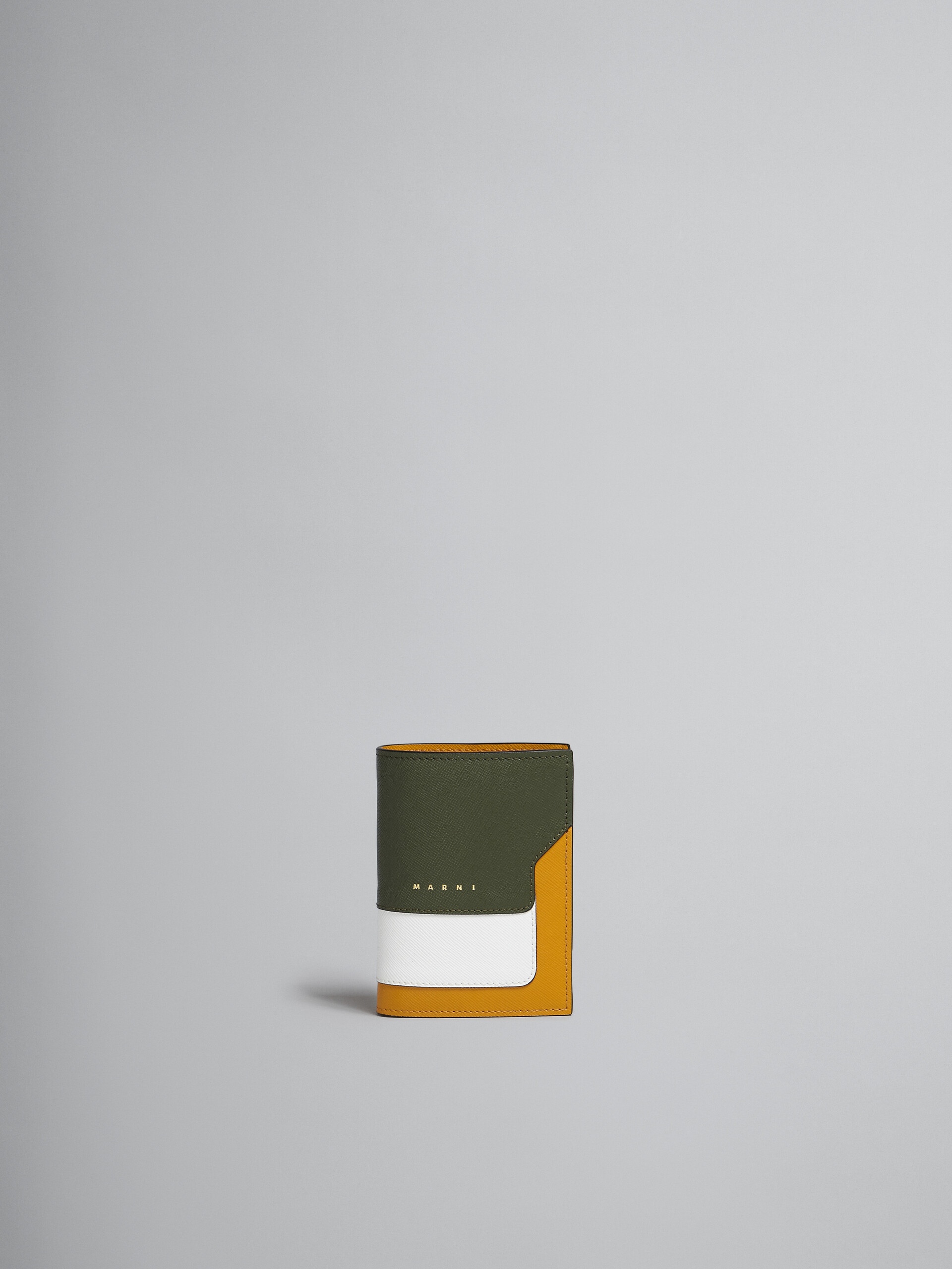 GREEN MULTICOLOUR SAFFIANO LEATHER BI-FOLD WALLET - 1