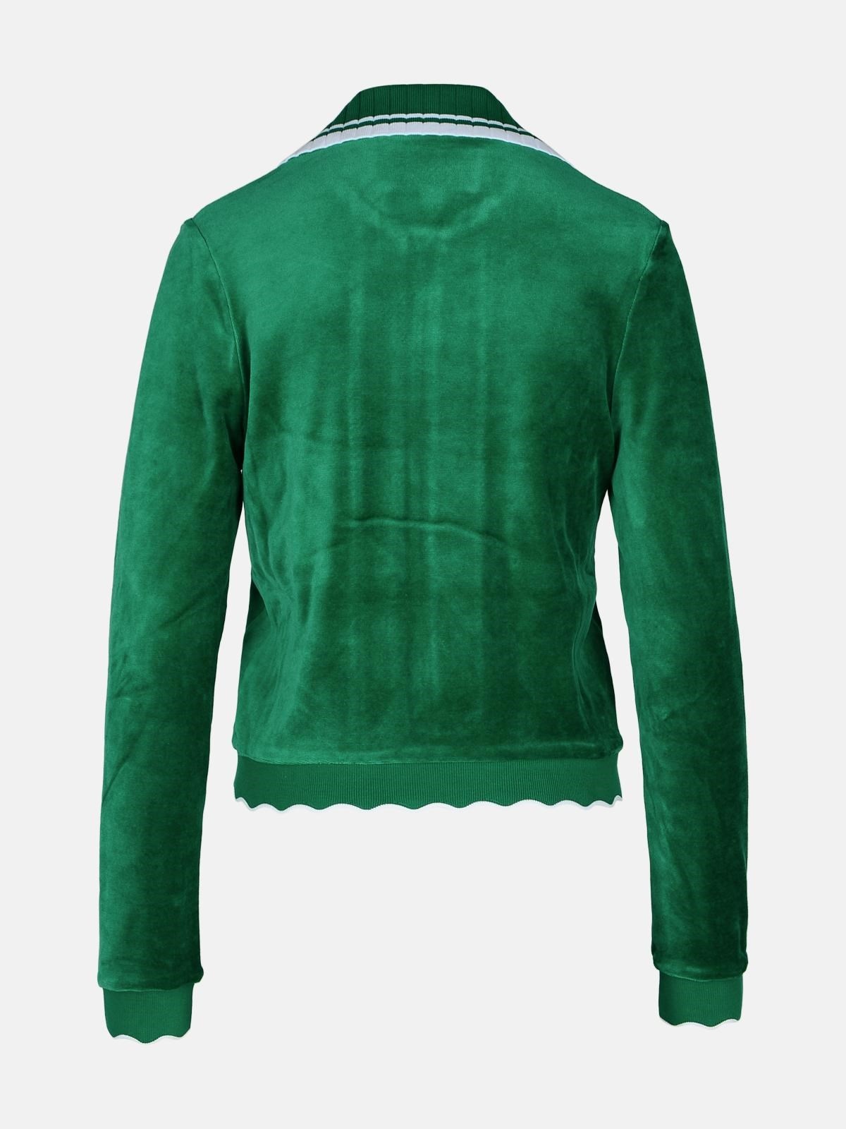 ジャケット CASABLANCA Women Sweater WPF24 JTP 253 01EVERGREEN Green Scalloped Track Jacket | Casablanca Paris