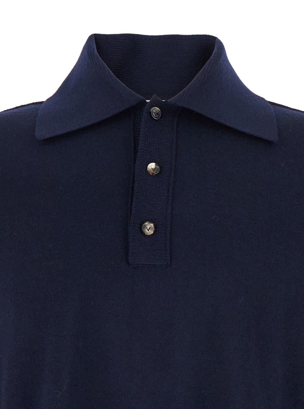 Bottega Veneta Men Blue Polo Shirt With Classic Collar And Front Button Closure In Wool Man - 3