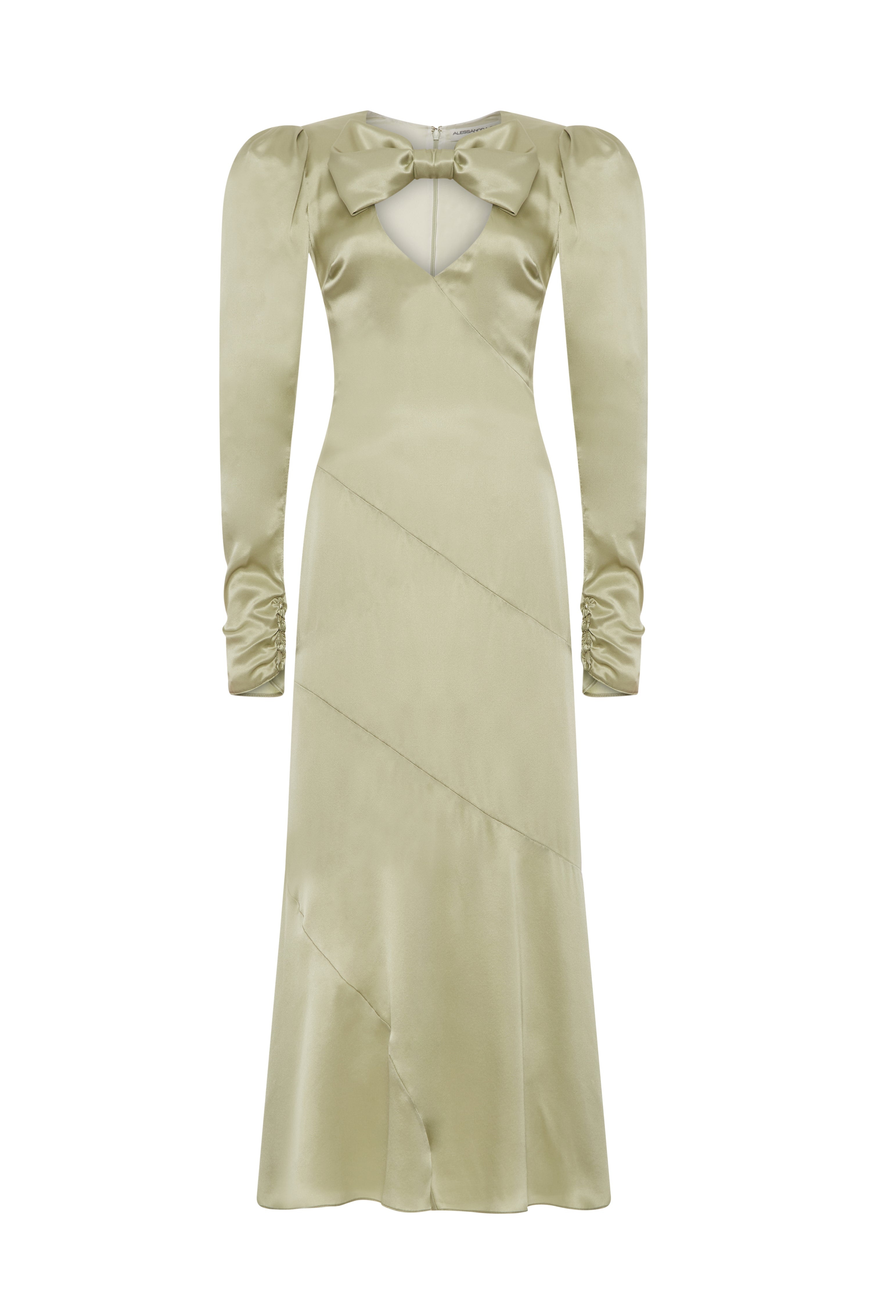 Alessandra Rich SILK SATIN DRESS WITH BOW | REVERSIBLE