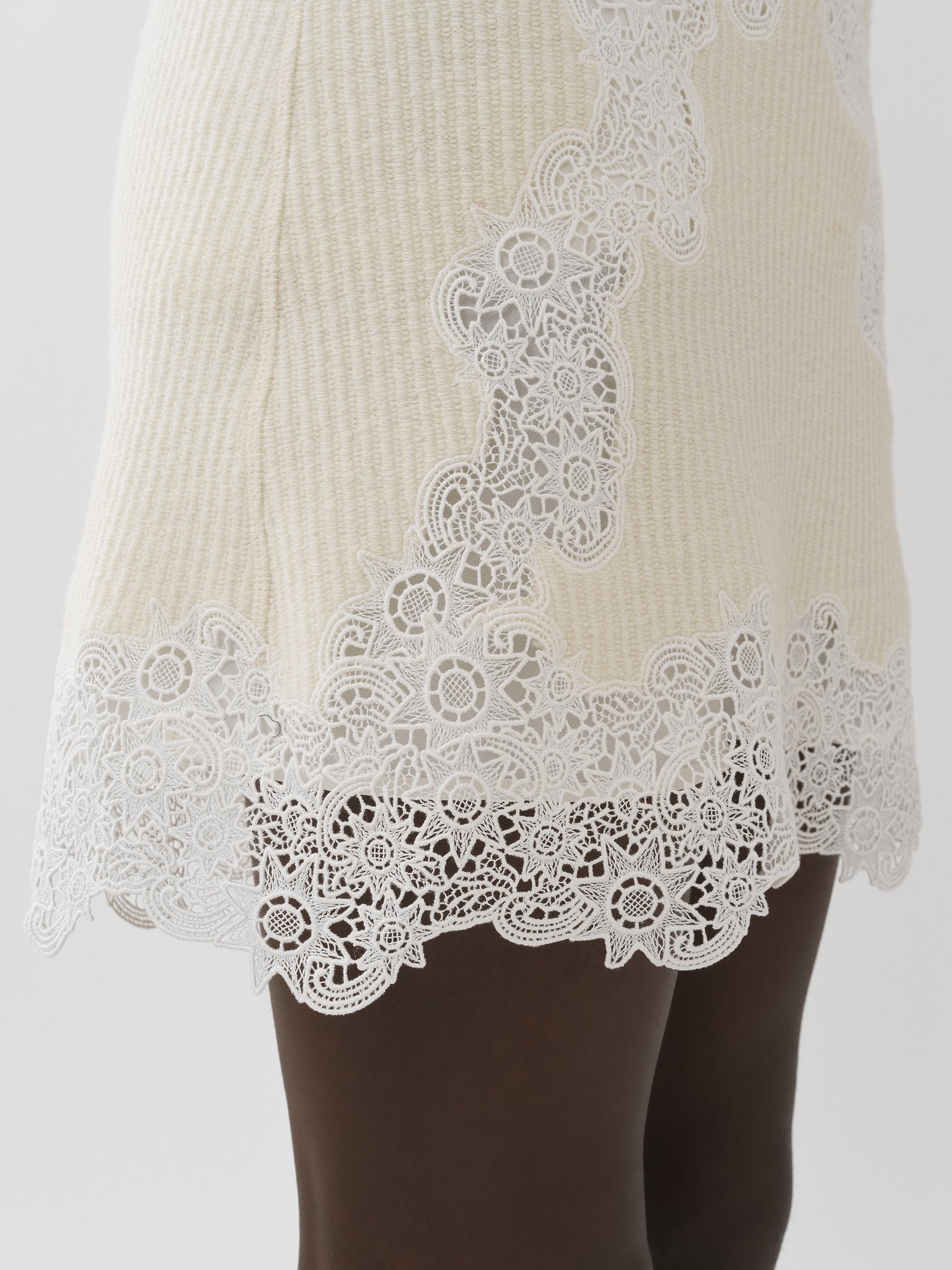 Chloé Ivory Wool Mini Skirt | italist | REVERSIBLE