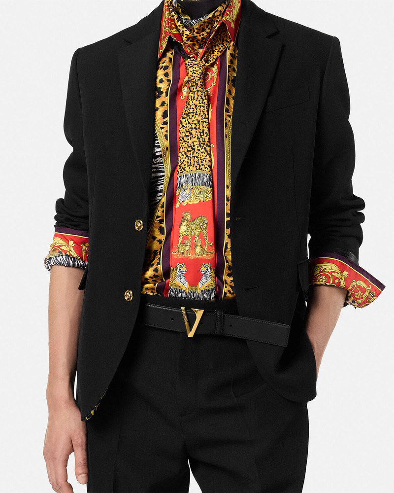 V Leather Belt 1.6" 3