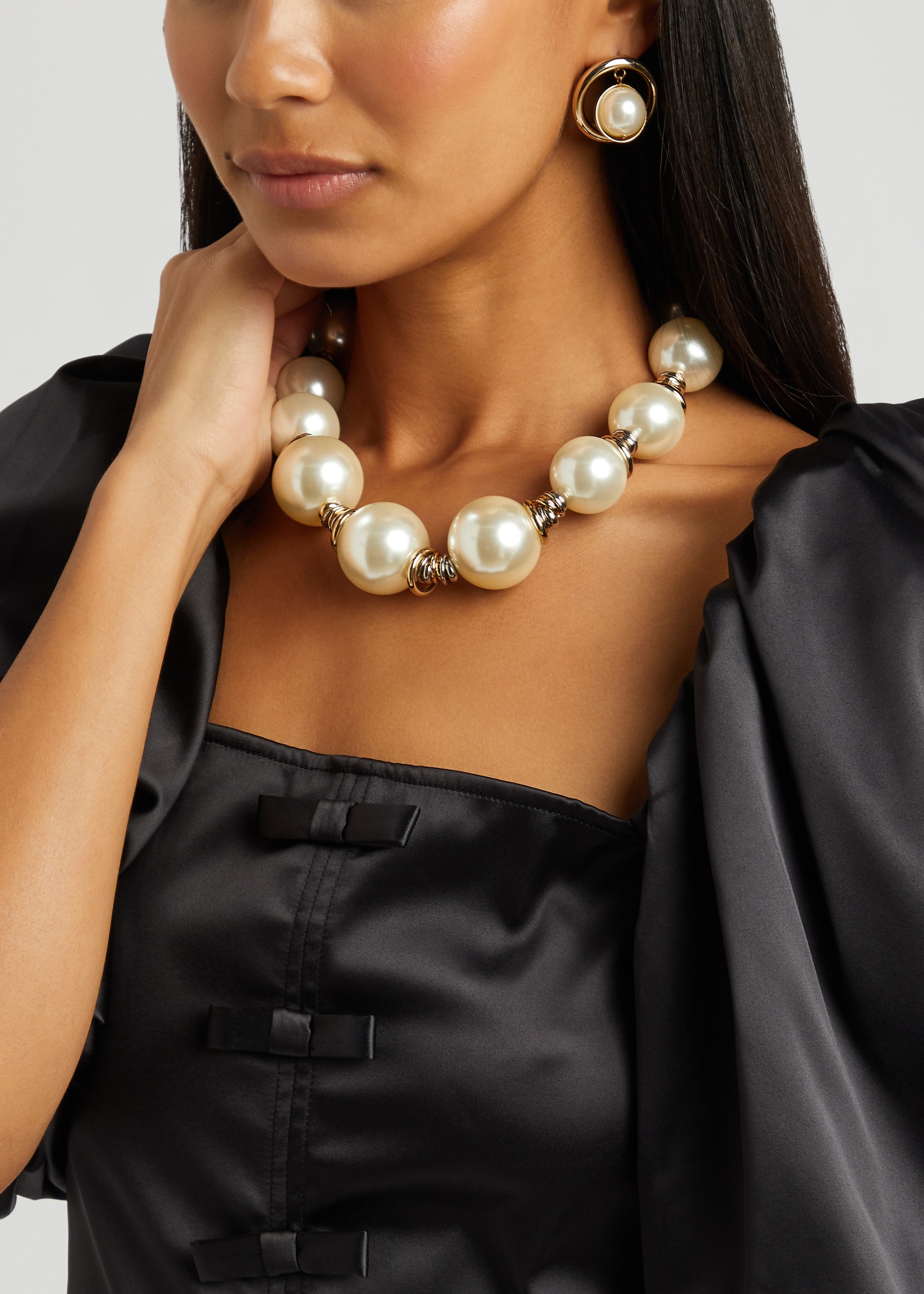 Miranda faux pearl-embellished necklace - 2