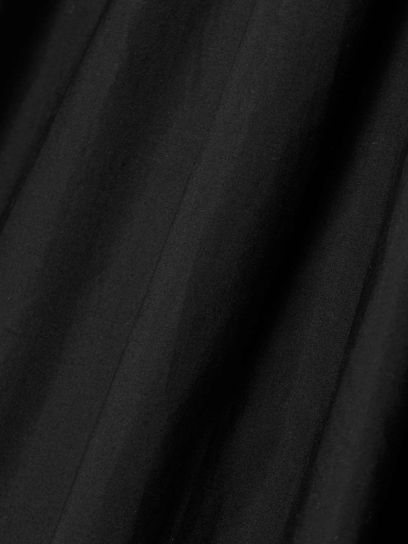 Gathered organic cotton-poplin midi dress Black - 4
