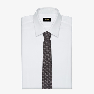 FENDI Gray silk necktie outlook