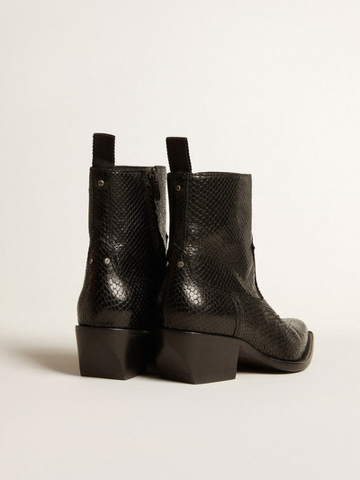 Golden Goose Low Debbie boots in black snake-print leather outlook