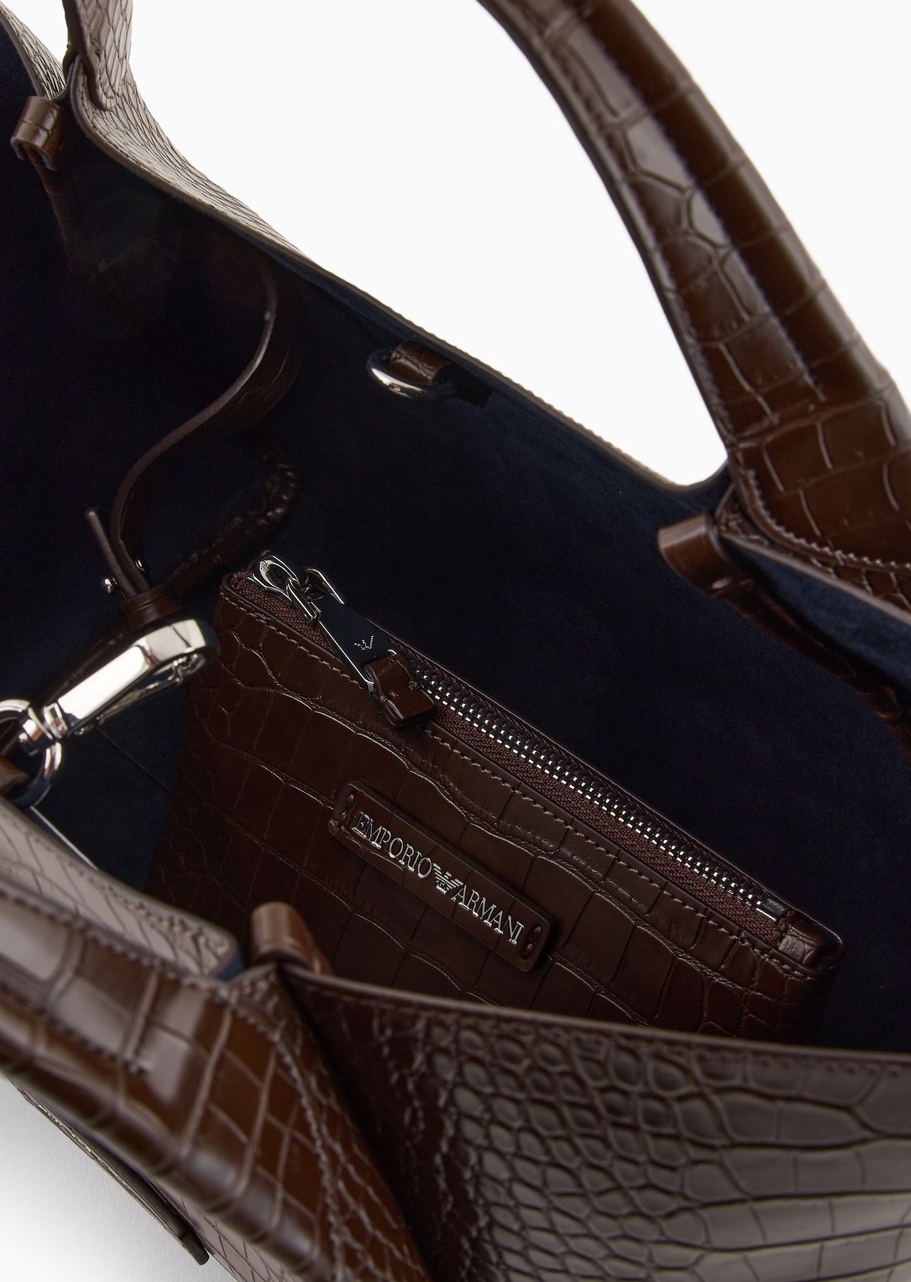 Shopper bag with mock-croc finish and logo charm - 4