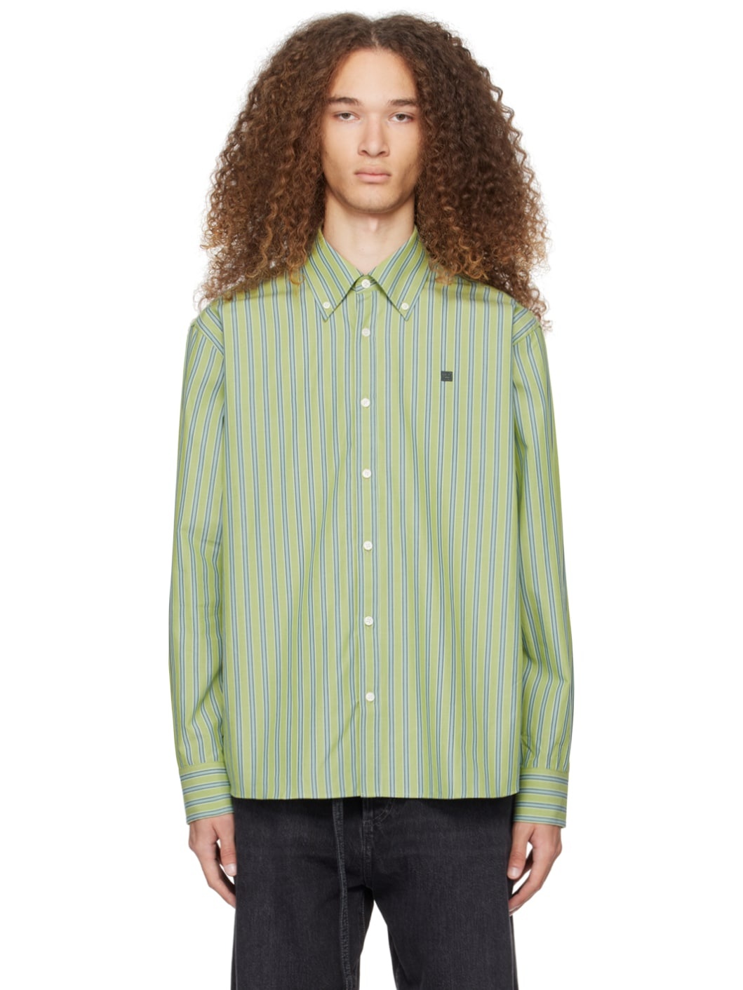 Green Button-Up Shirt - 1