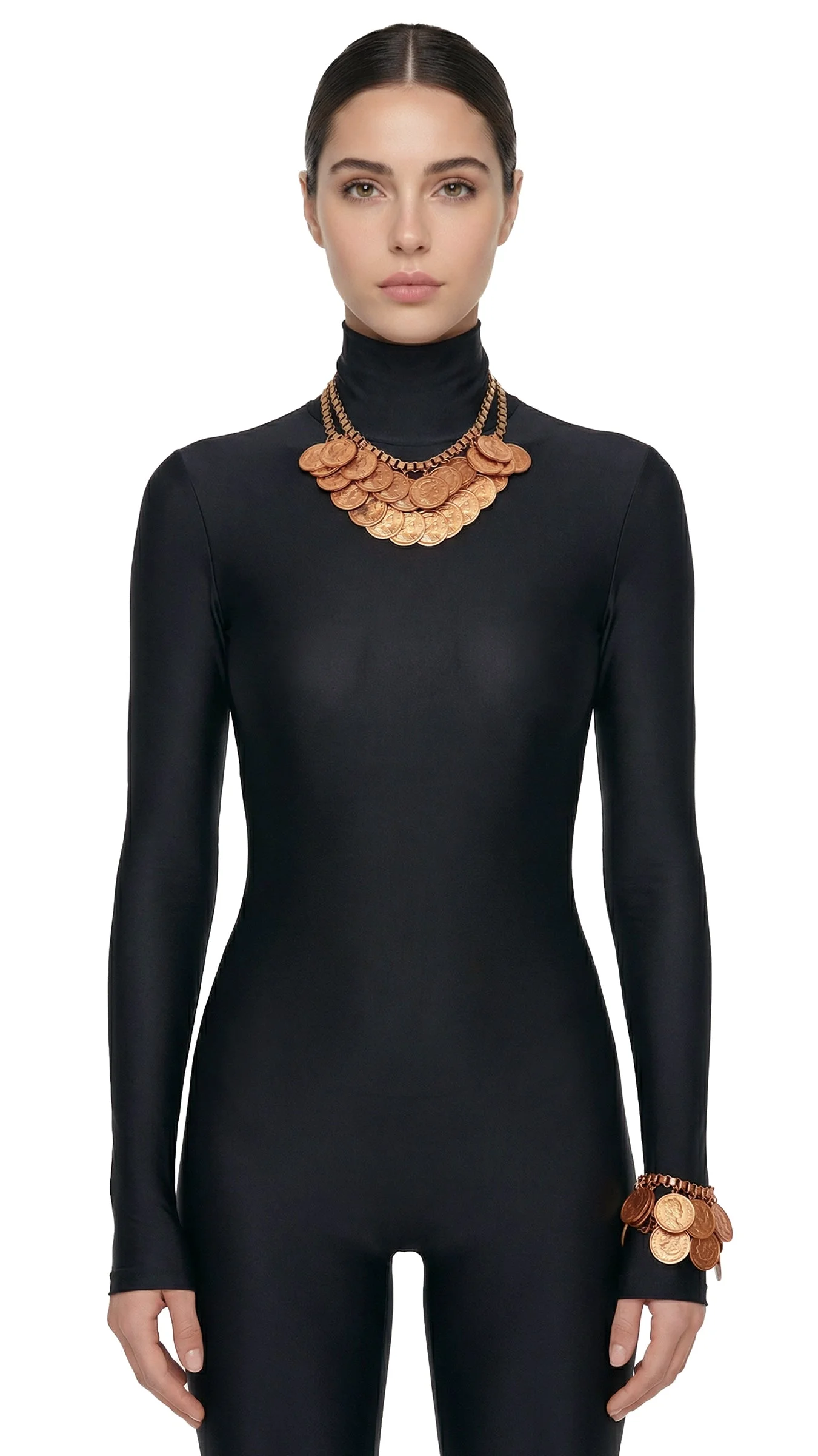 COIN NECKLACE DUAL BRACELET SET - 1