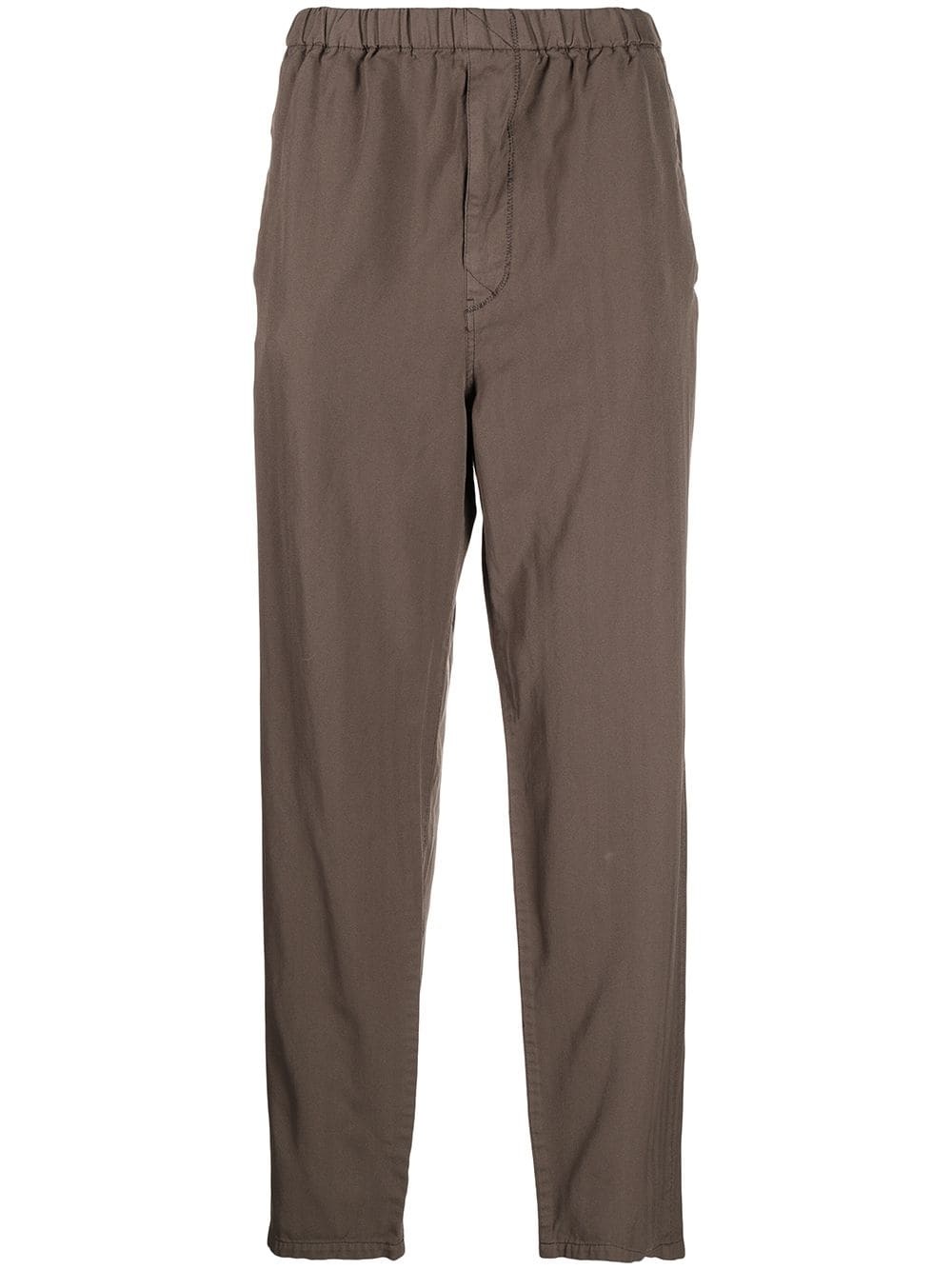 elasticated-waist straight-leg trousers - 1