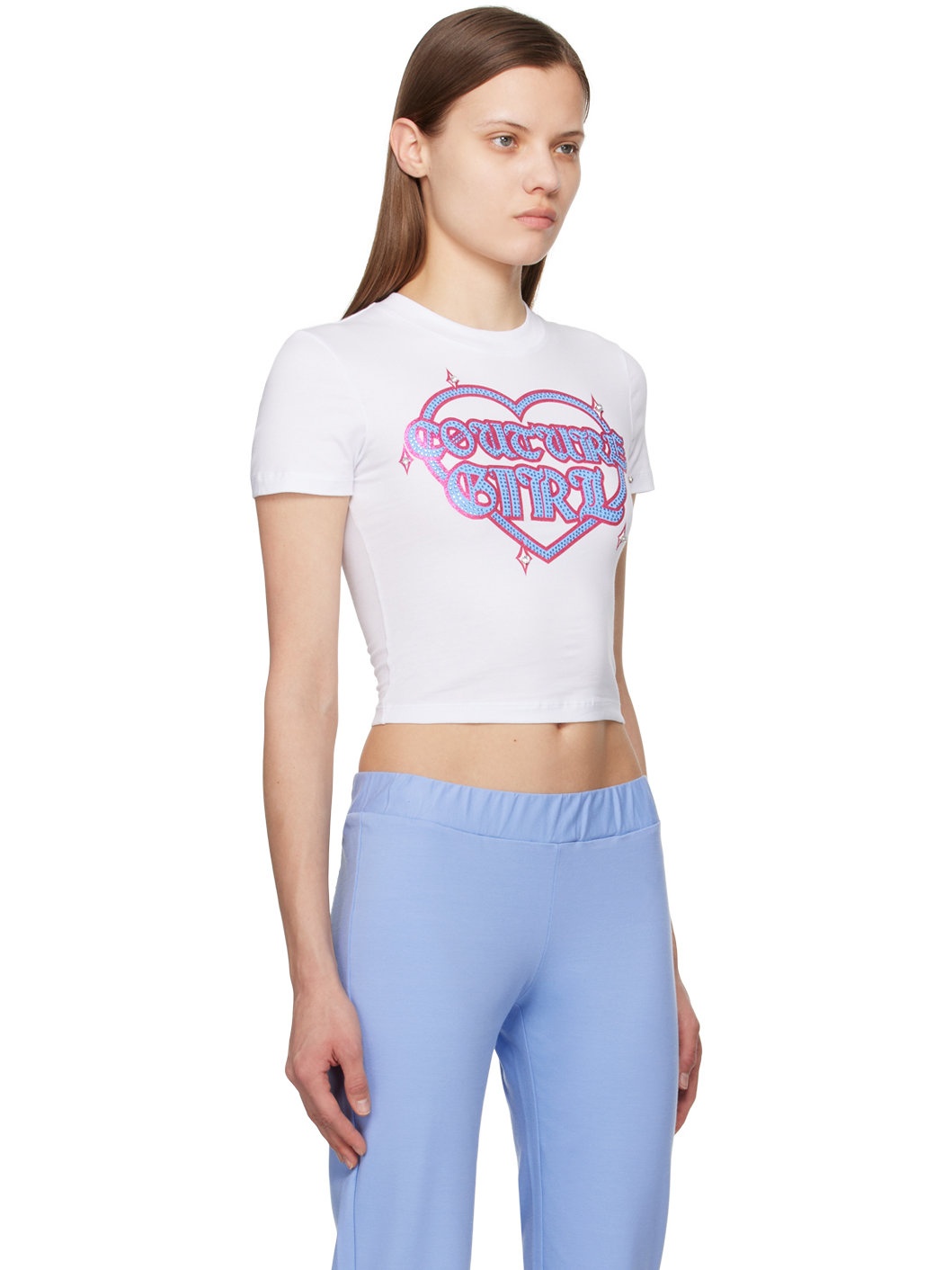 White Crystal-Cut T-Shirt - 2