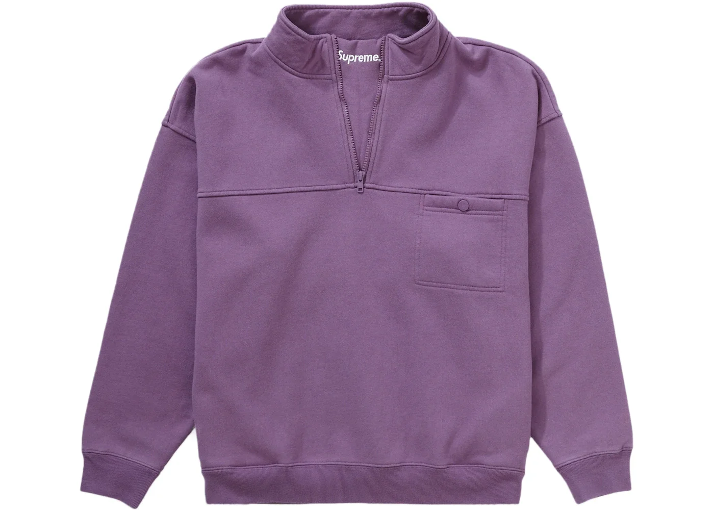 Supreme Washed Half Zip Pullover Dusty Purple - 1