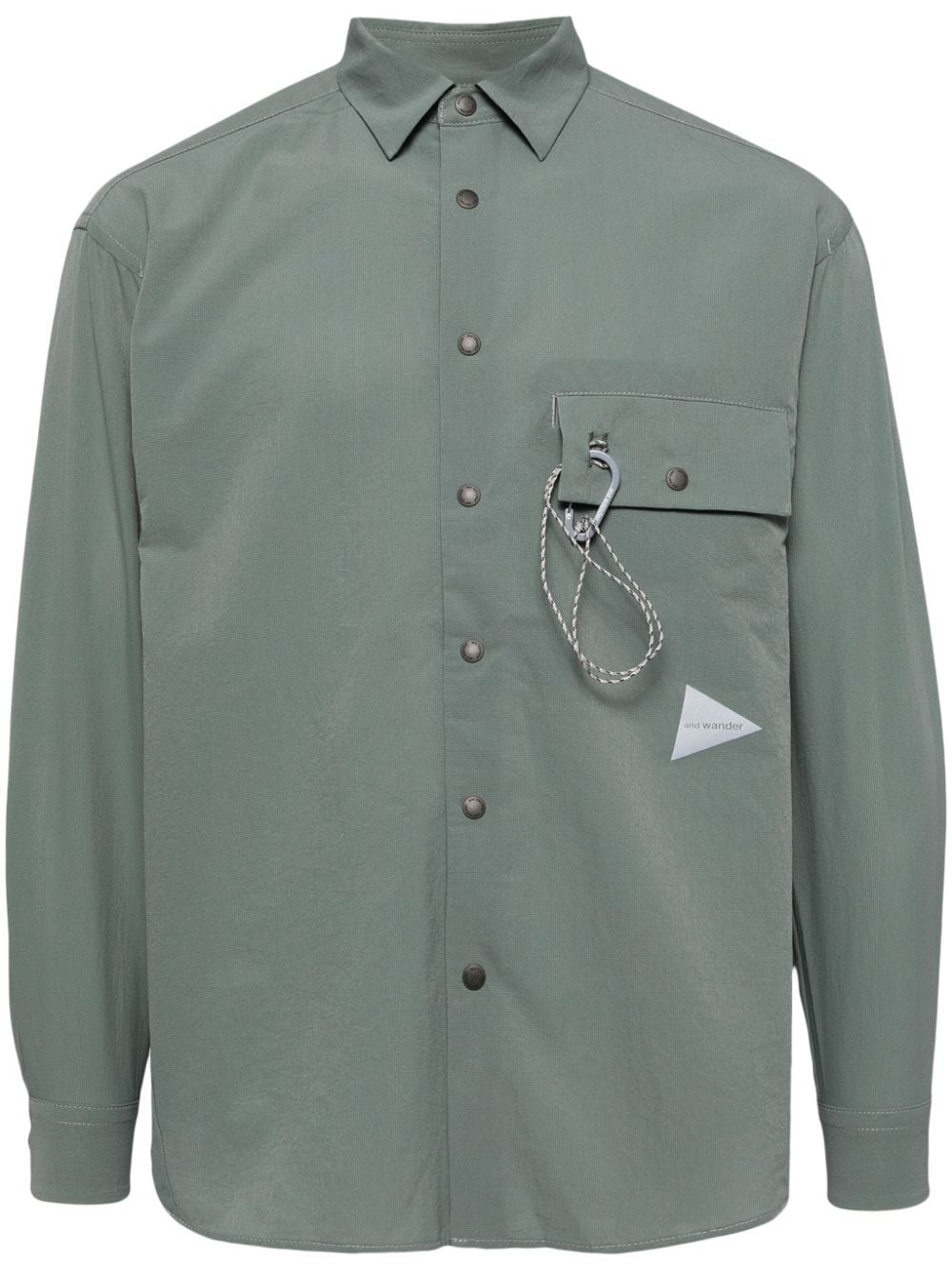 logo-patch button-down shirt - 1