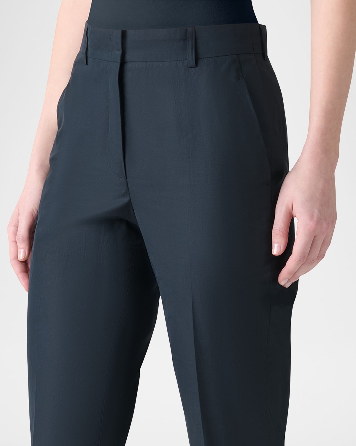 Flavin Cotton Poplin Tapered-Leg Ankle Pants - 5