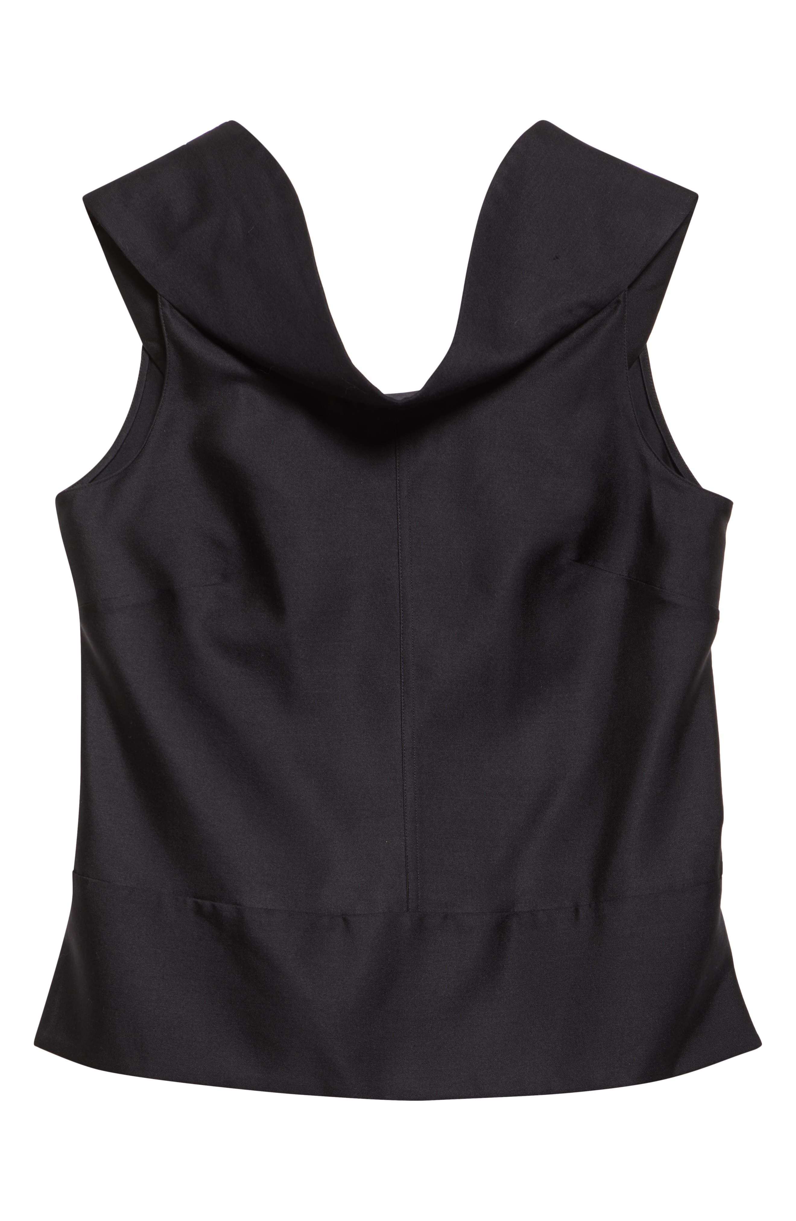 Brandon Maxwell The Bowie Wool & Silk Draped Top in Black at Nordstrom - 6