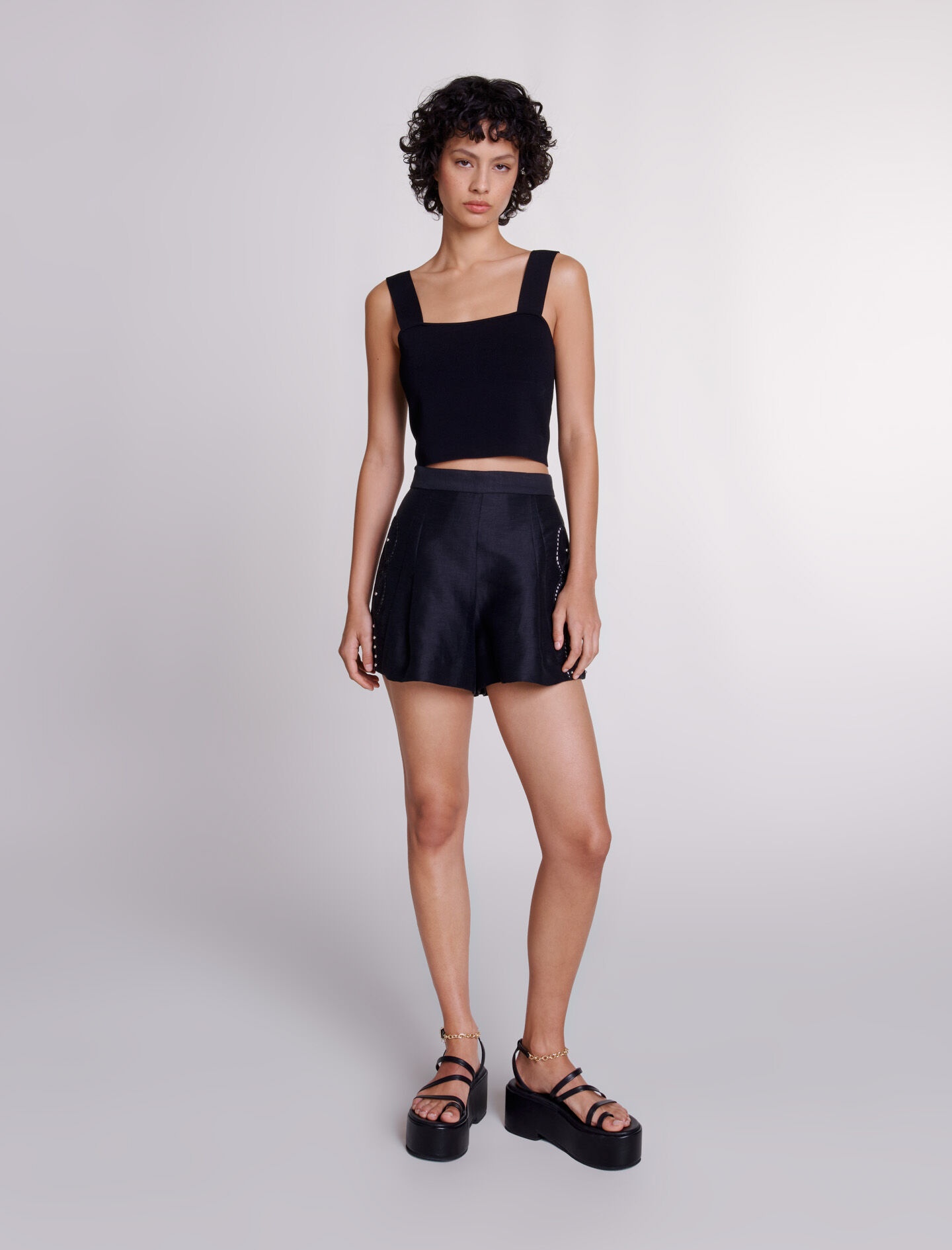 Knitted crop top with straps - 2