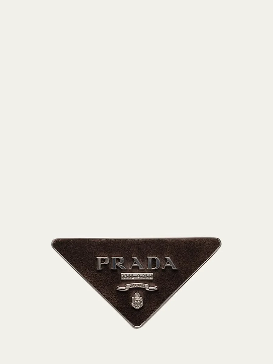 Men's Suede Triangle Logo Belt Buckle - 1