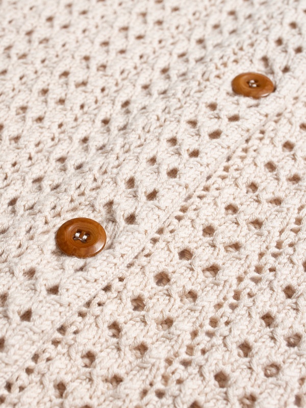 Carina Crochet Knit Cardigan Egg White - 5