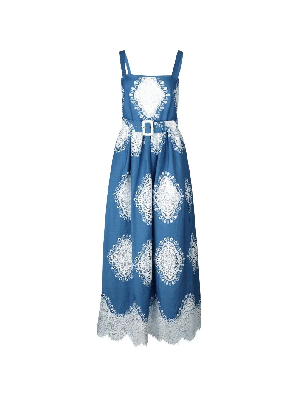 Nina lace belted maxi dress - 1