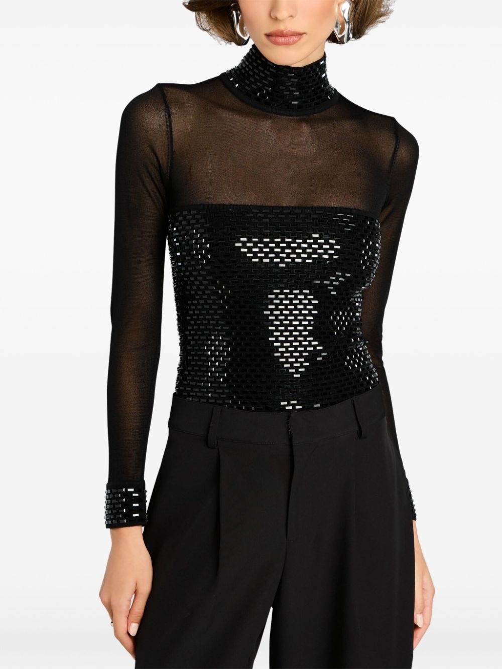bead-embellished blouse - 5