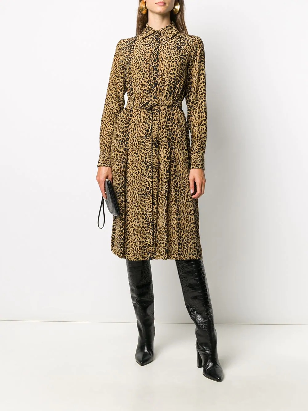 leopard-print shirt dress - 2