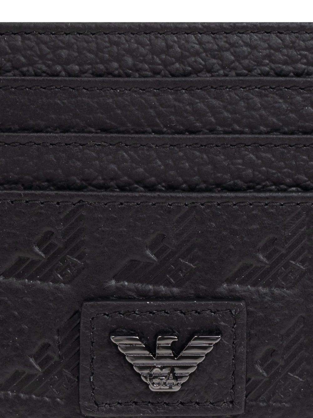 Eagle-embossed leather card holder - 4