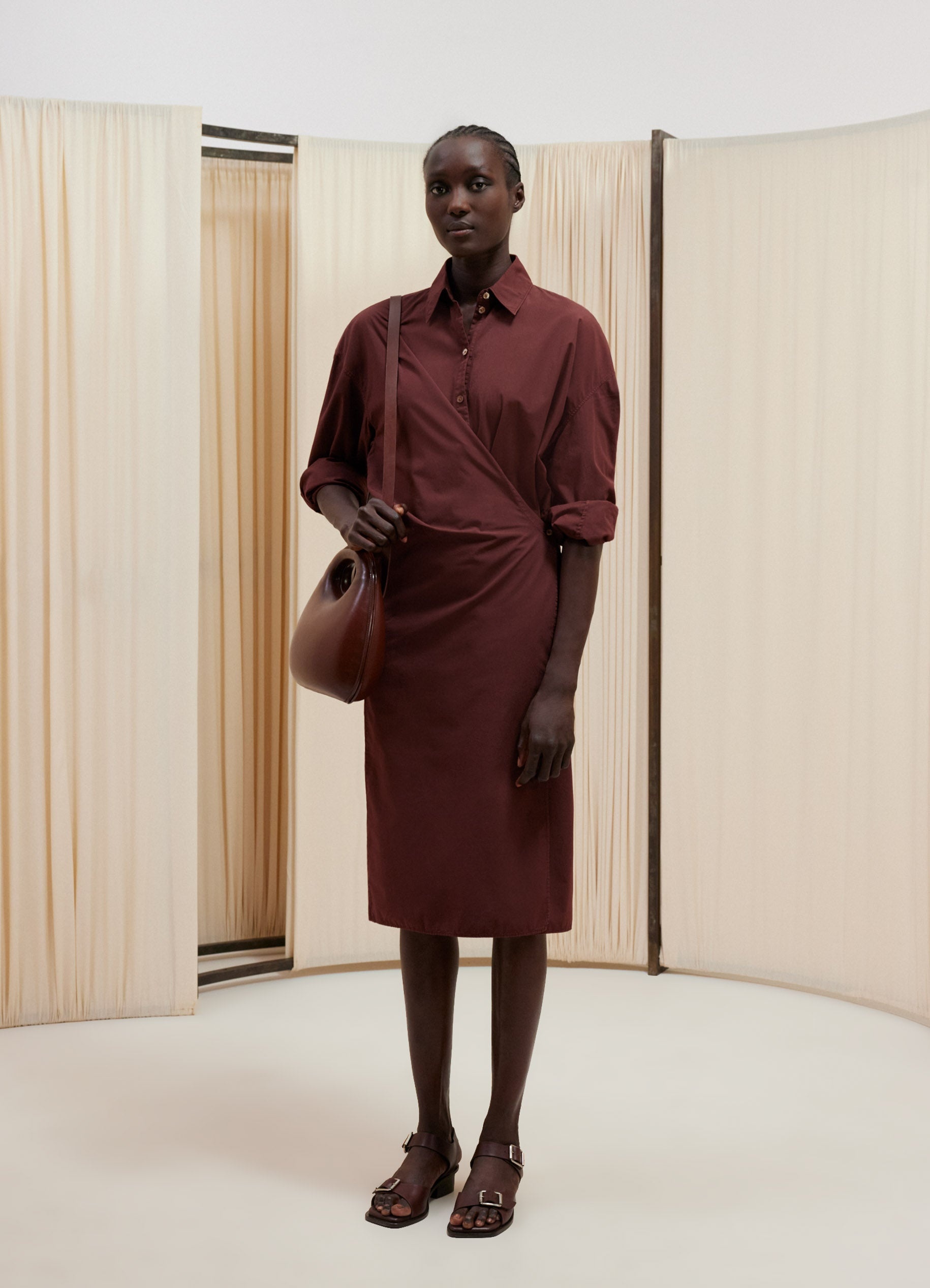 Lemaire｜DRESSES (STRAIGHT COLLAR TWISTED DRESS (DR1024 Lemaire STRAIGHT COLLAR TWISTED DRESS | lemaire | REVERSIBLE