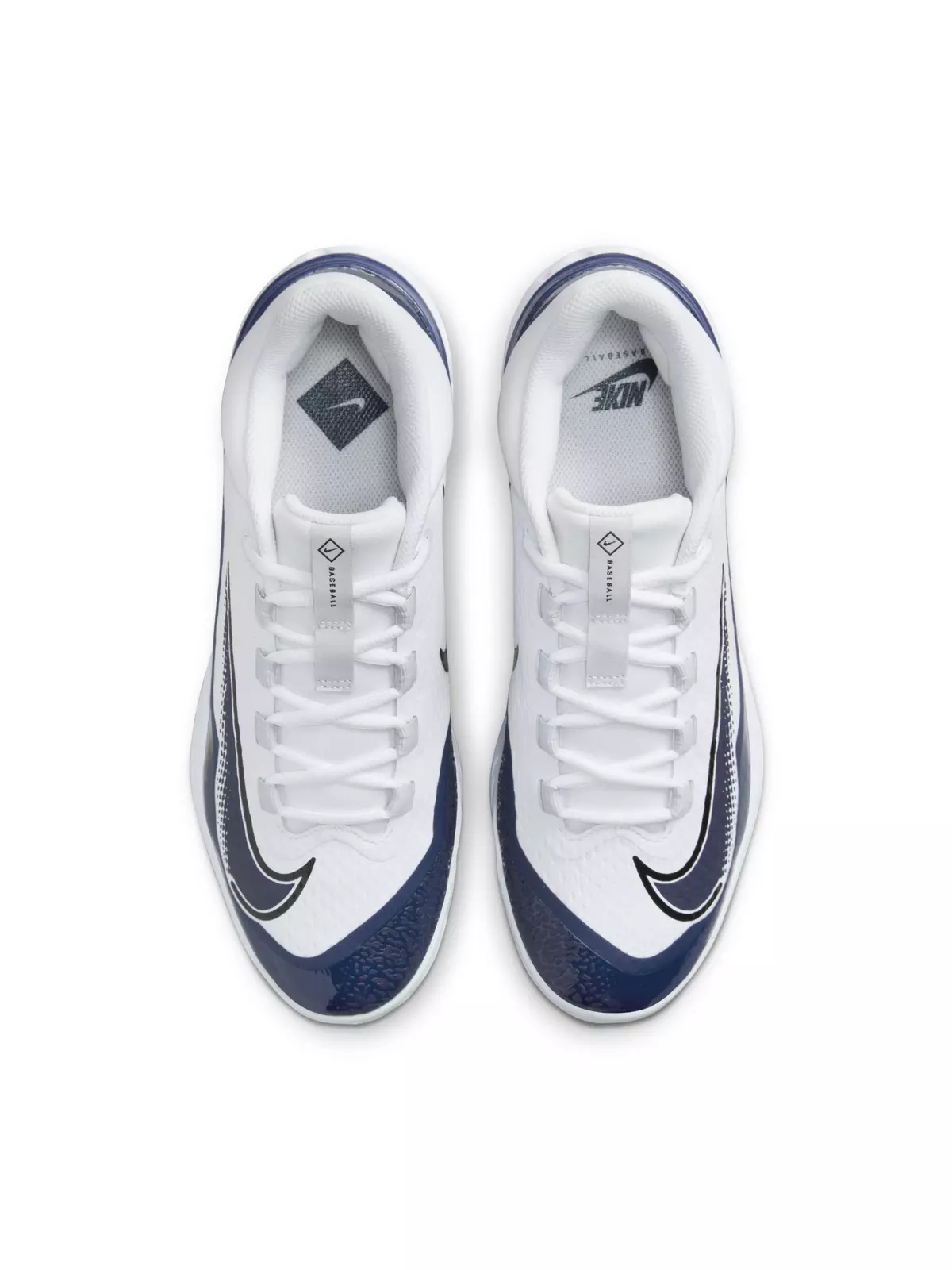 Alpha Huarache Elite 4 Low "White/Midnight Navy/Pure Platinum/Blue Tint" Men's Baseball Cleat - 4