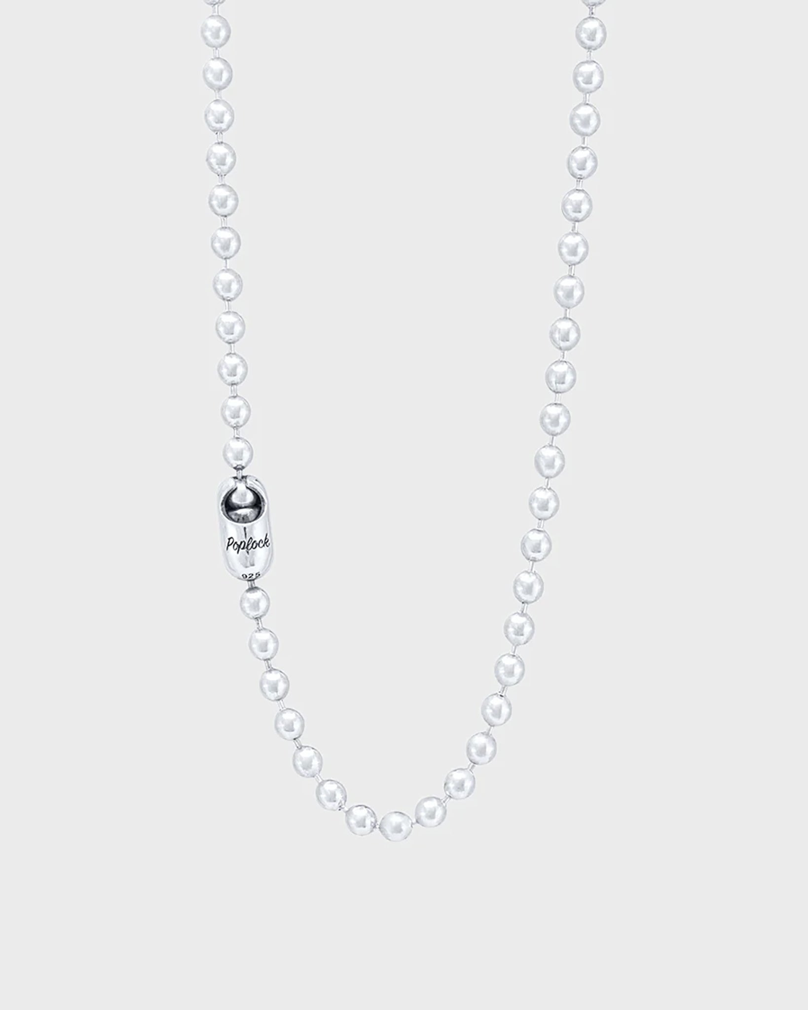 PL-BAL10-GA-30 GOOD ART HLYWD Pop Lock GoodArt Logo Ball Chain Necklace 10 at 30" - Sterling Silver - 2