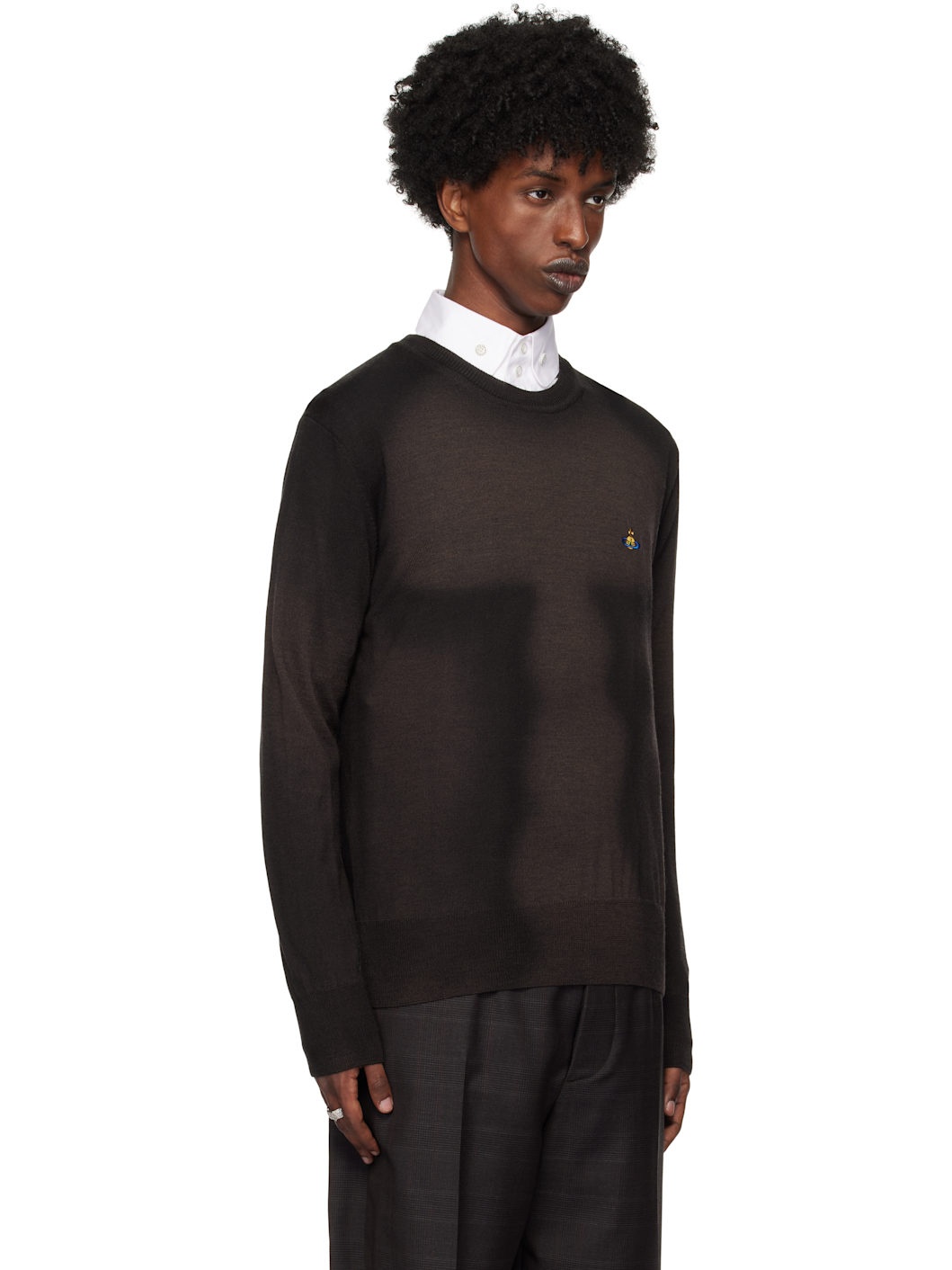 Brown Sean Round Neck Sweater - 2