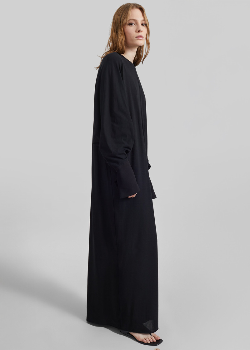 Darkpark Frida Light Jersey Cuff Long Sleeve Dress - Black 5